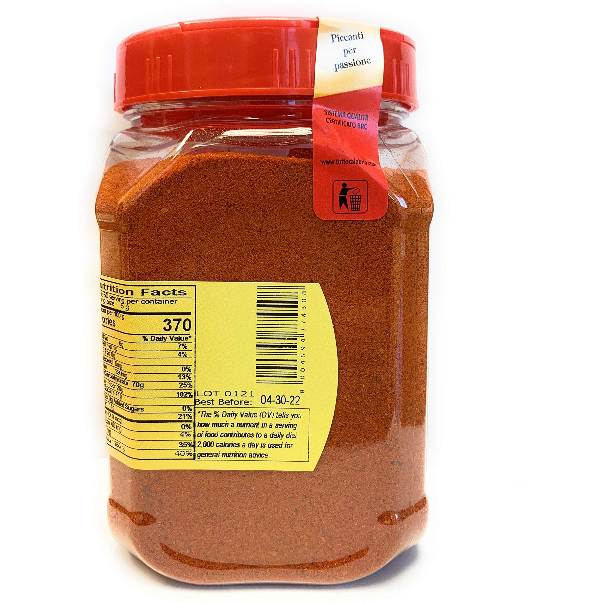 Chili Powder, Calabrian Hot Chili Powder, Spicy Italian Seasoning, 350 G (12.3 Oz) All Natural, Non-Gmo, Product Of Italy, Tuttocalabria