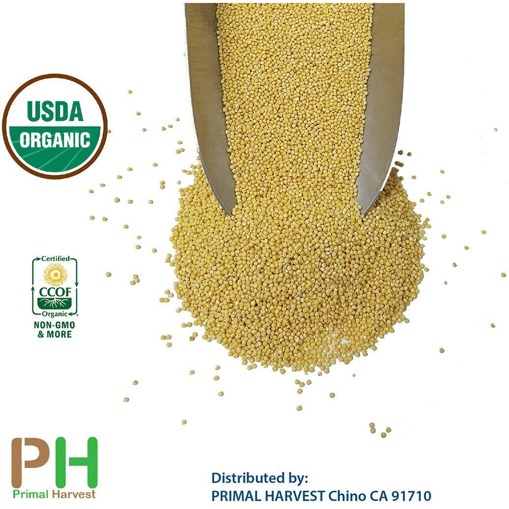 Usa Grown Organic Millet, Whole Grain Seeds Non Gmo Hulled Gluten Free Bulk Raw