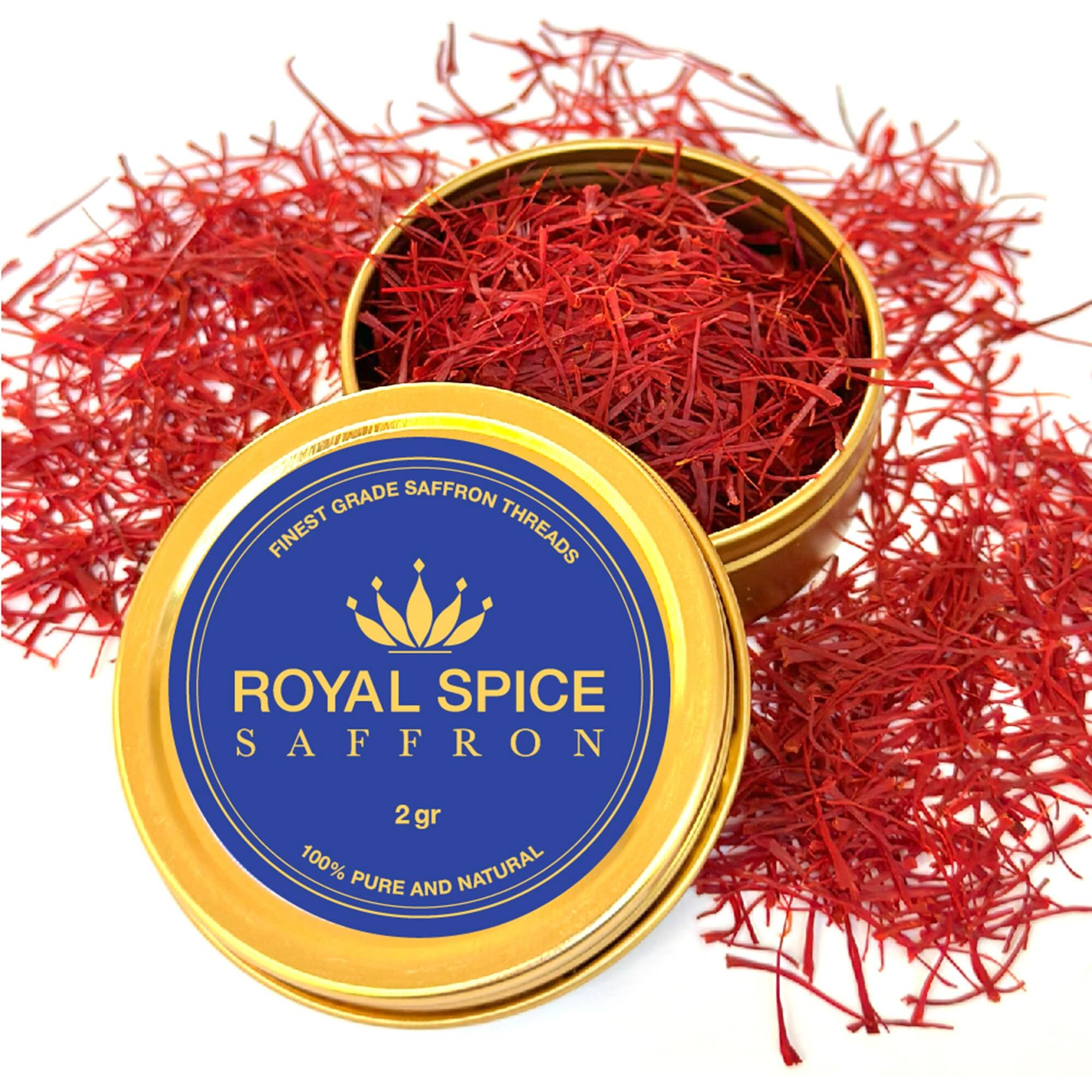 Royal Spice Saffron, Finest Pure Premium Saffron Threads. For Rice, Tea, Paella, Desserts, And All Culinary Delights.