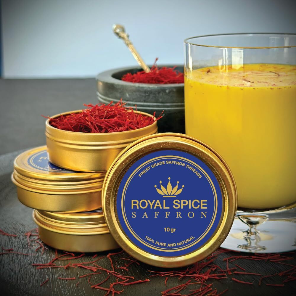 Royal Spice Saffron, Finest Pure Premium Saffron Threads. For Rice, Tea, Paella, Desserts, And All Culinary Delights.