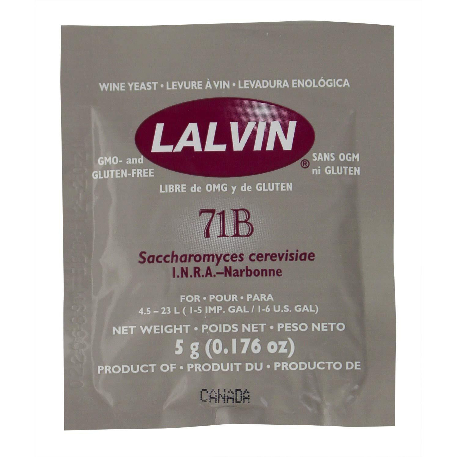 5X Lalvin 71B-1122 Nouveau Style Wine Yeast 5G Homebrew Wine Making 4.5L-23L