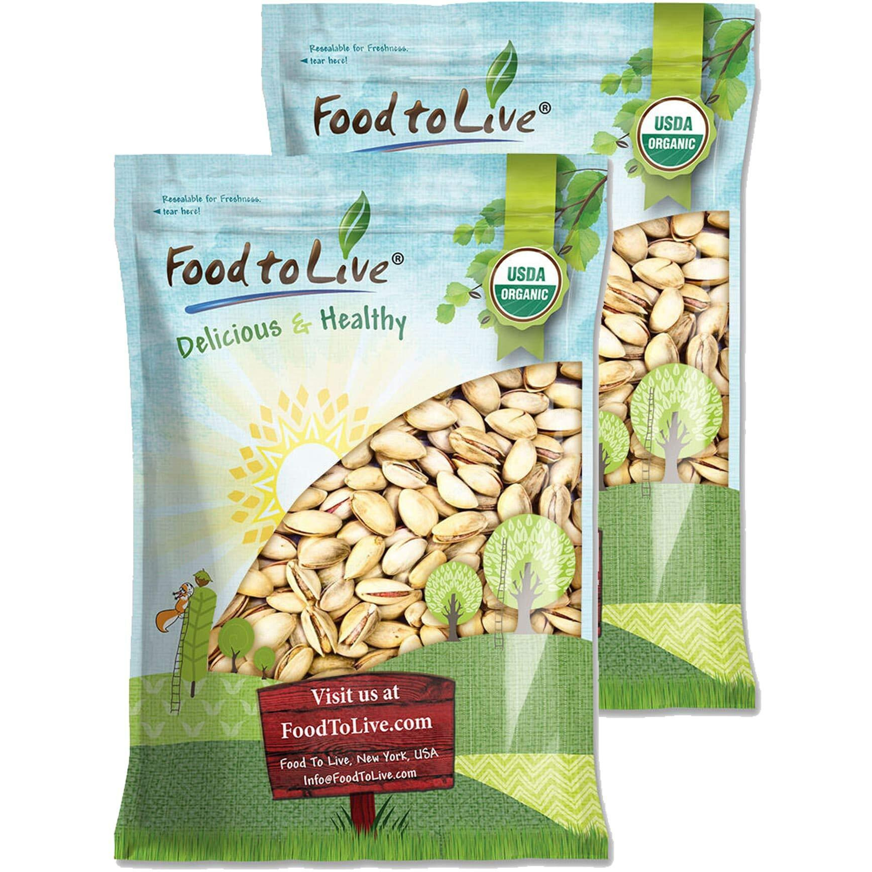 Food To Live - Organic Pistachios, 10 Pounds     In Shell, Dry Roasted With Sea Salt, Non-Gmo, Kosher, Vegan, Bulk