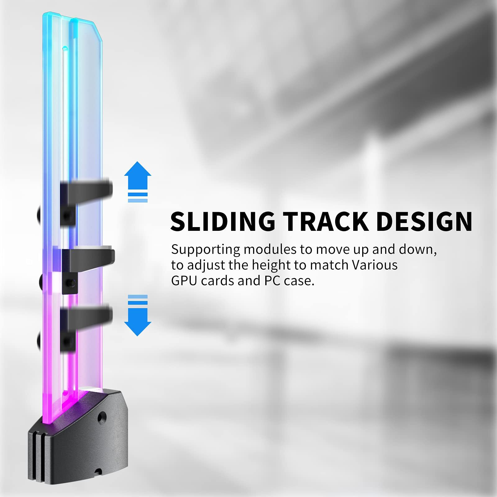 Uphere 5V Addressable Rgb Graphics Card Gpu Brace Support Video Card Sag Holder,Built-In 5V Argb Lamp,Adjustable Height Support,Gh03Argb