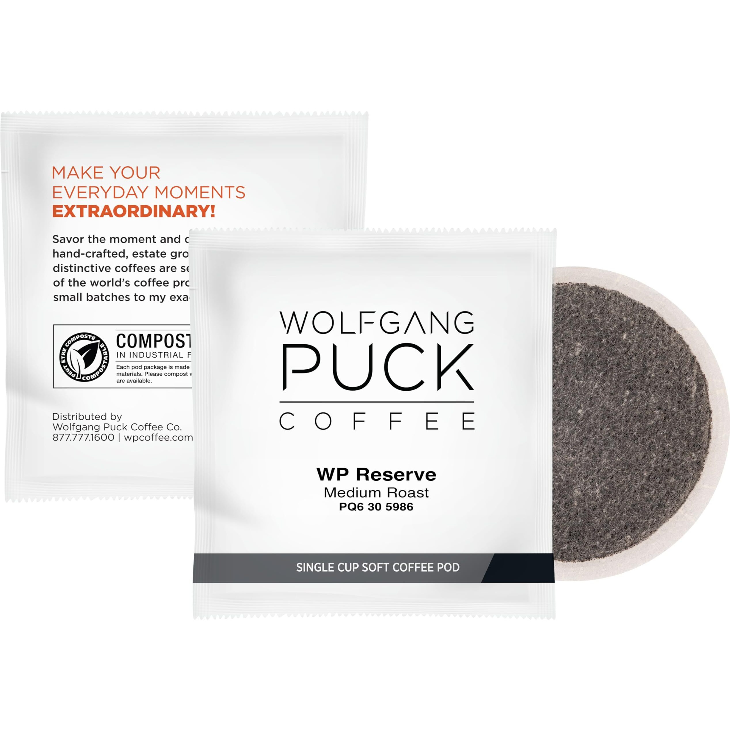 Wolfgang Puck Coffee Soft Pods, Chef's Reserve, 18 Count (Pack Of 1)