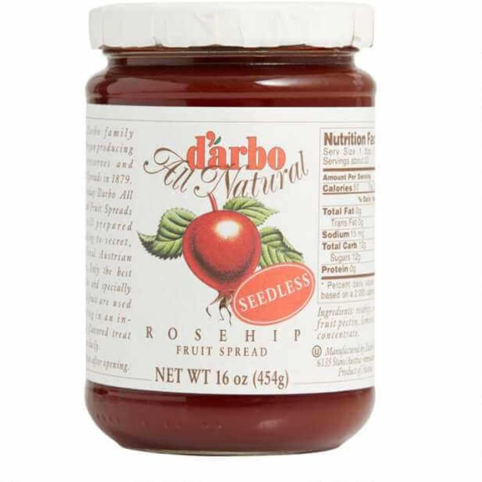 D'Arbo All Natural Seedless Rosehip Fruit Spread, 16 Ounce