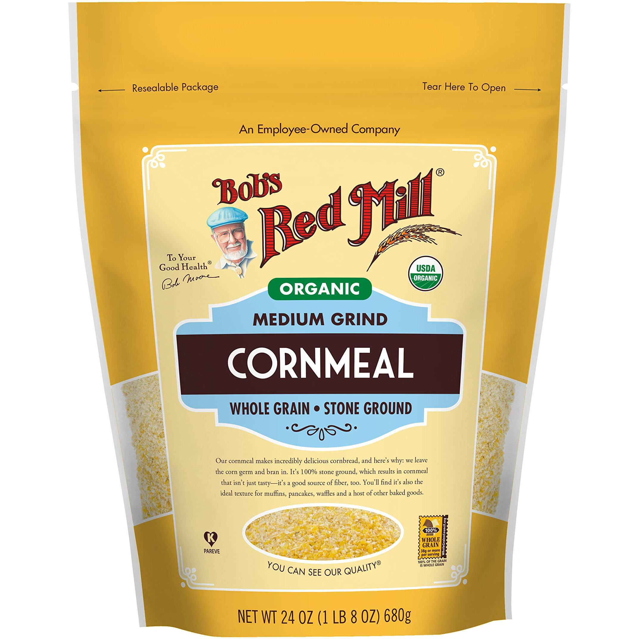 Bob's Red Mill, Organic Medium Grind Cornmeal, 24 Oz