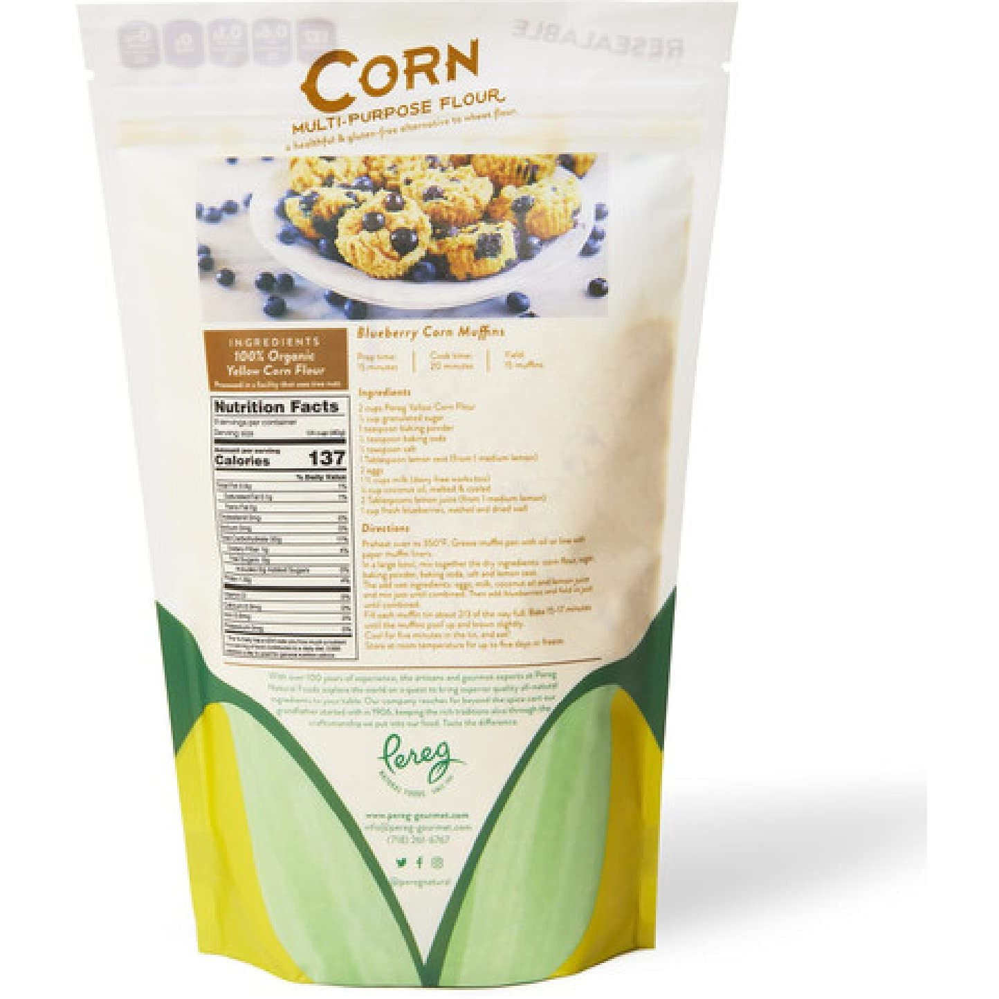 Yellow Corn Flour (14 Oz) - Vegan, Non-Gmo, Made In Usa, Gluten-Free - Cornflour For Mexican Dishes, Bread, Muffins, Cakes, Tortillas, Pupusas & Bakery - Resealable Packaging