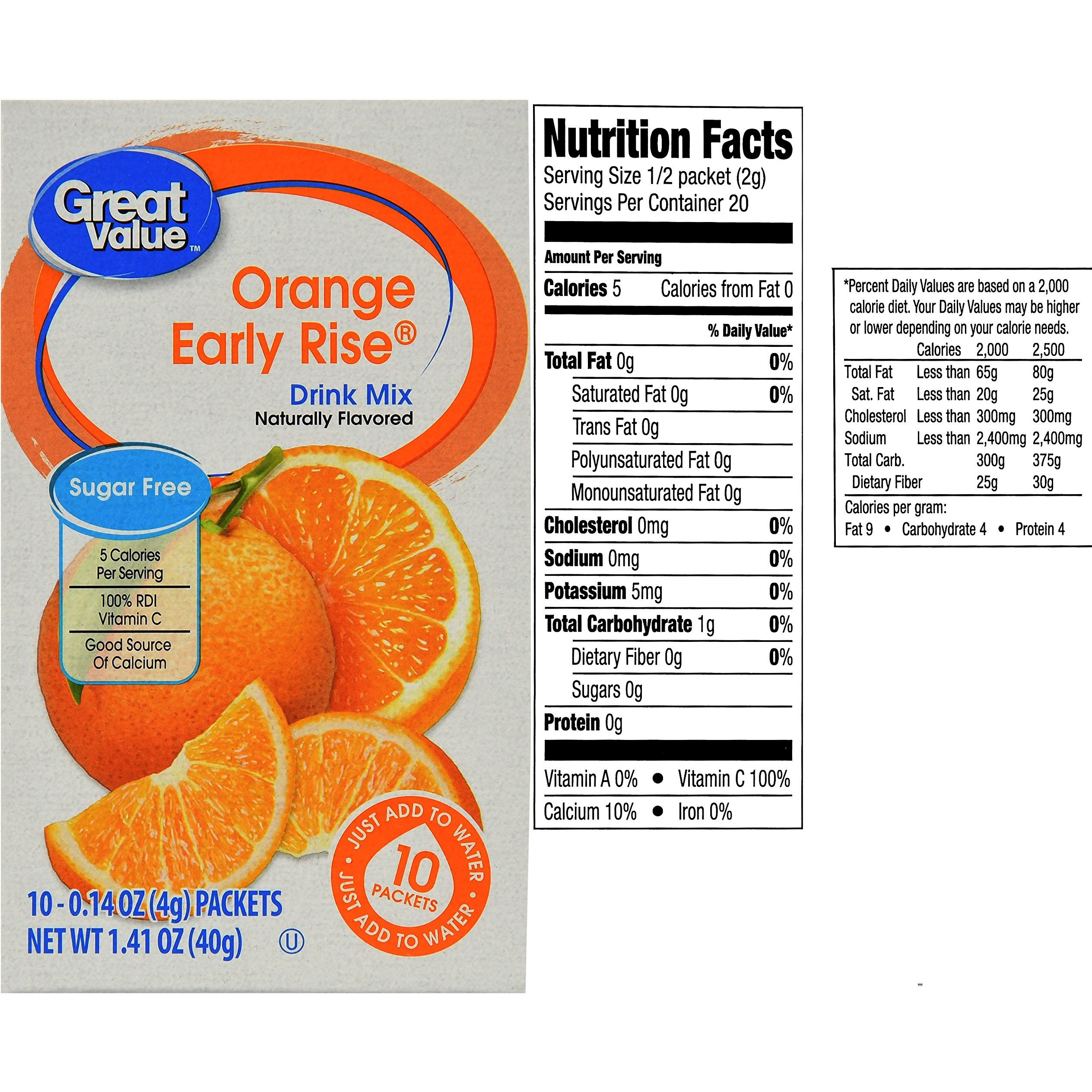 Great Value Low Calorie Sugar-Free Drink Mixes Variety Fruit Flavor 3-Box Bundle (Cherry,Grape,Orange Early Rise, 3-Pack)