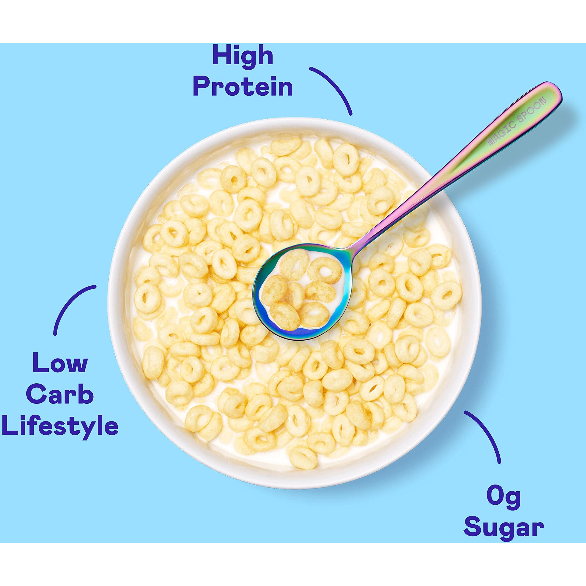 Magic Spoon Cereal, Frosted 4-Pack Of Cereal And Spoon - Keto & Low Carb Lifestyles, Gluten & Grain Free, High Protein, 0G Sugar