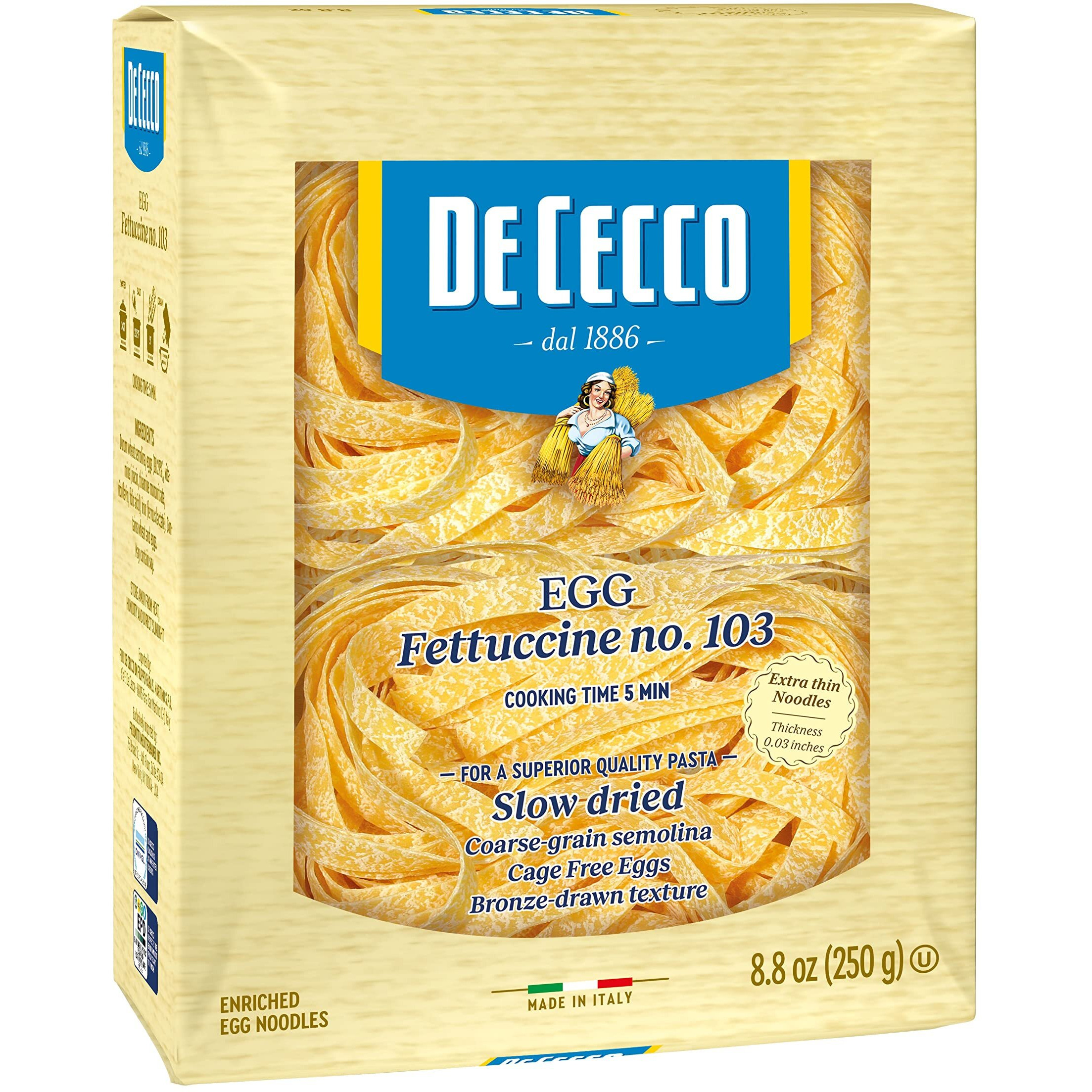 De Cecco Egg Pasta, Egg Fettuccine No.103, 8.8 Ounce (Pack Of 4)