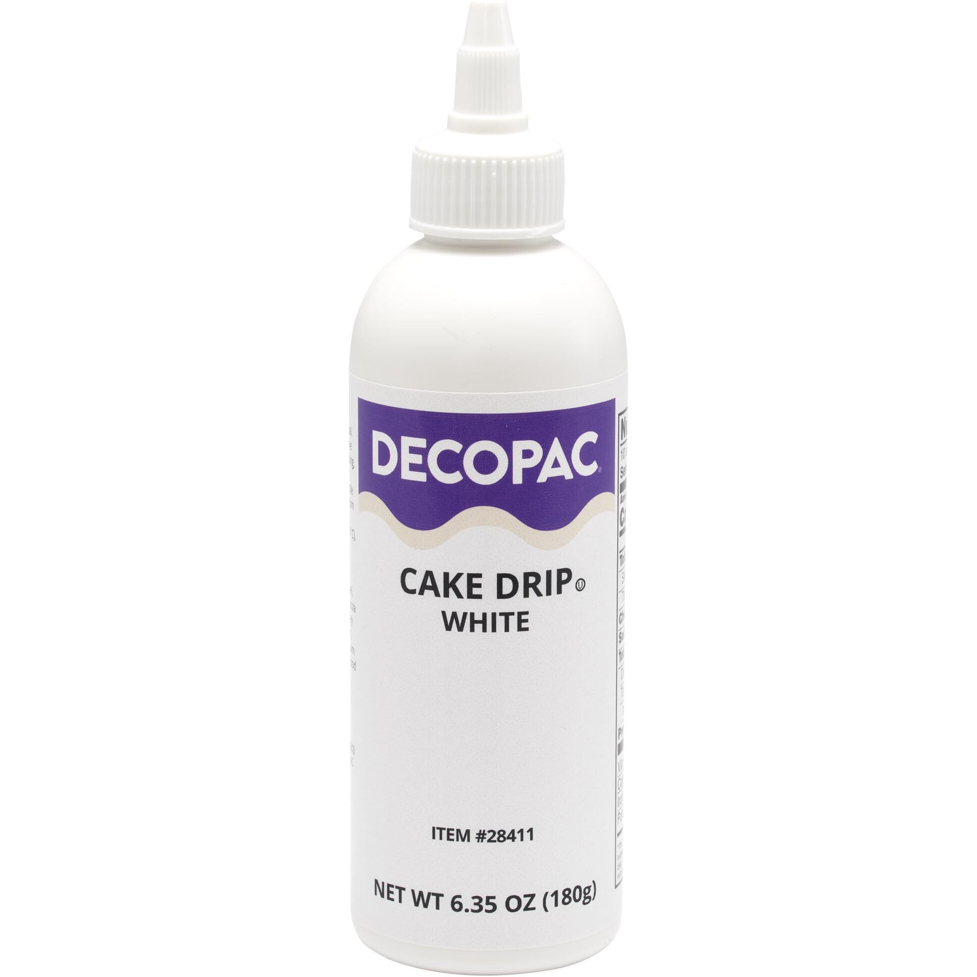 Decopac Cake Drip, White Color, Vanilla Flavor, Mat Like Chocolate, 6.35 Oz, 1 Count (Pack Of 1)