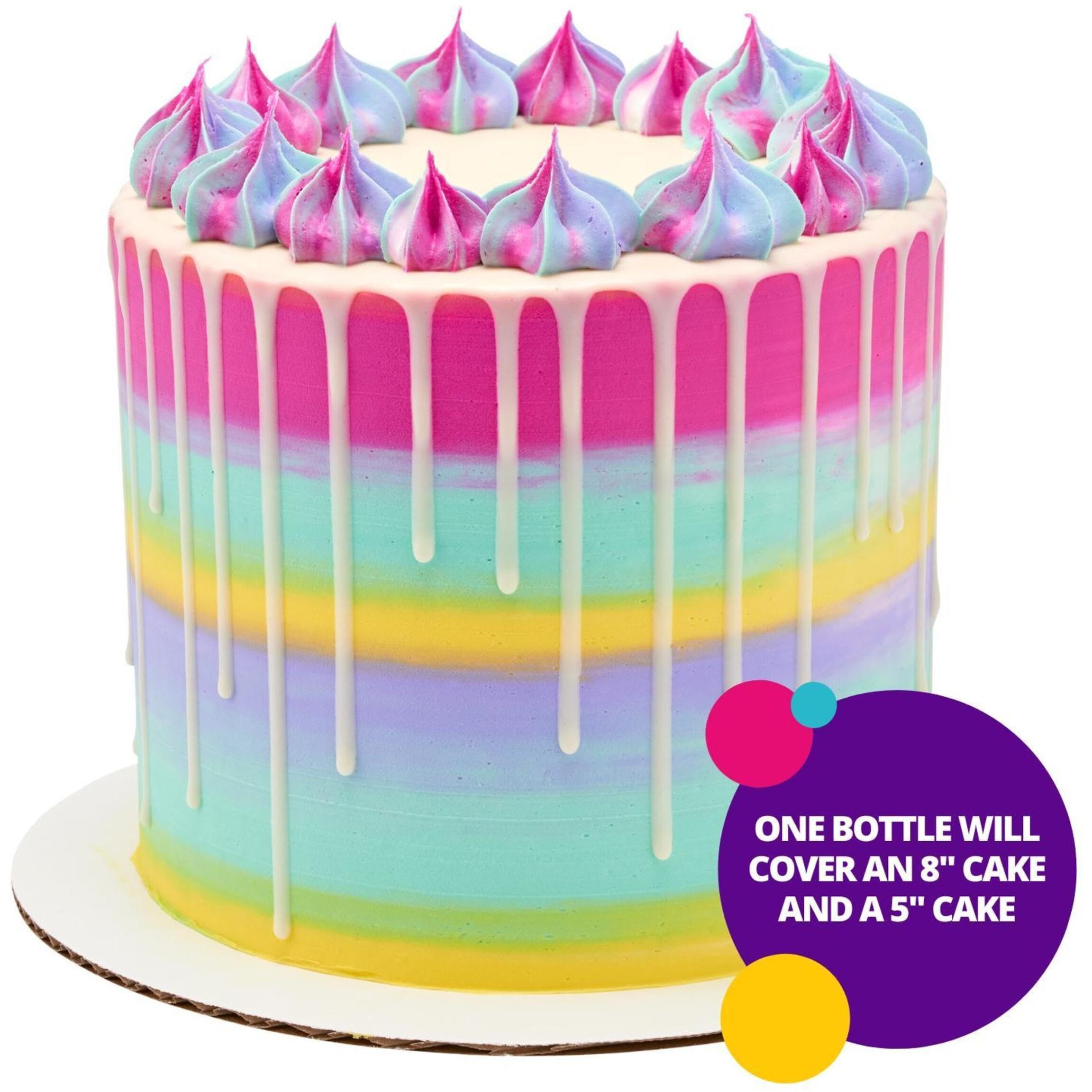 Decopac Cake Drip, White Color, Vanilla Flavor, Mat Like Chocolate, 6.35 Oz, 1 Count (Pack Of 1)