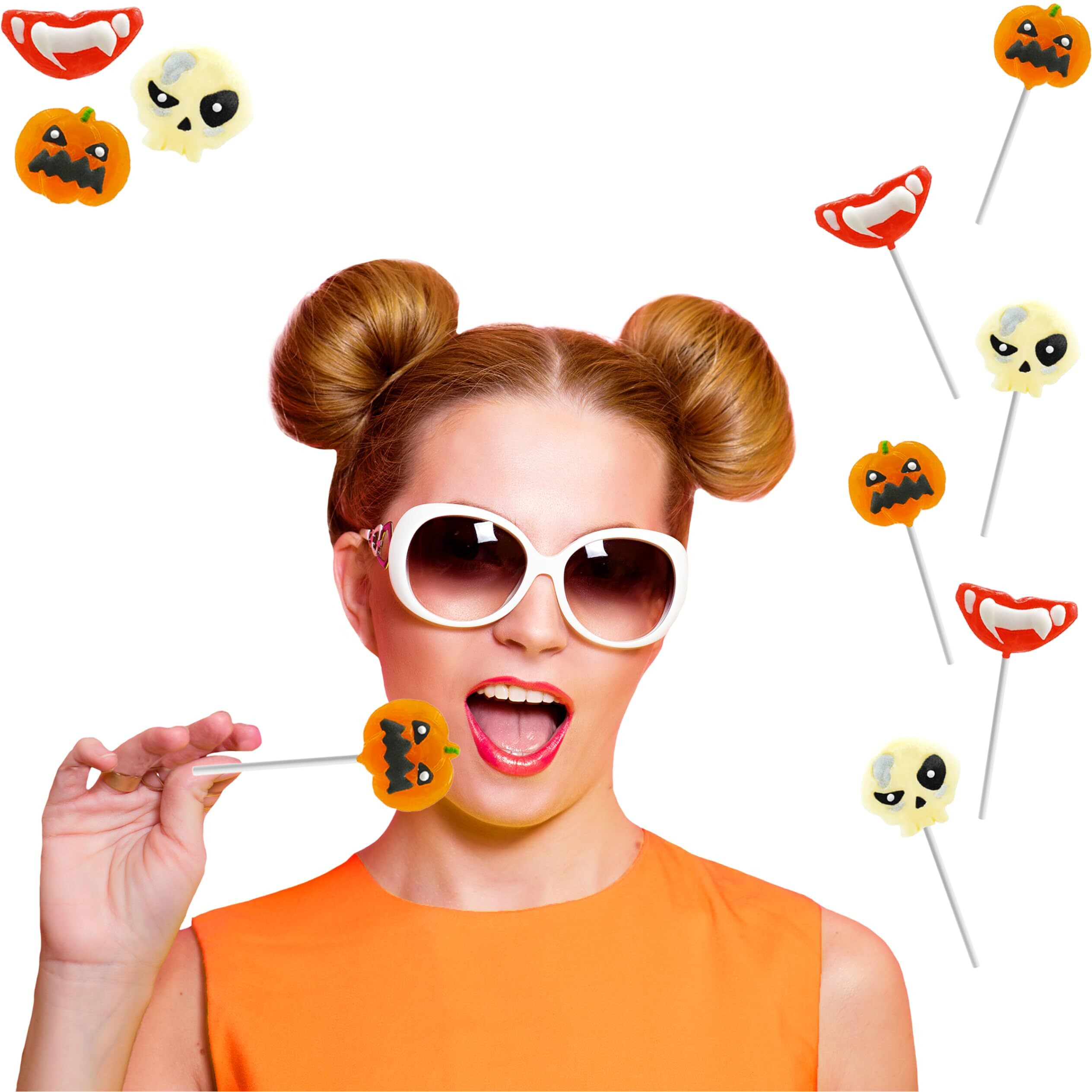 Fruidles Halloween Lollipop Suckers Candy, Spooky Candies, Great For Halloween Goody Bag Fillers, Individually Wrapped (24-Pack)