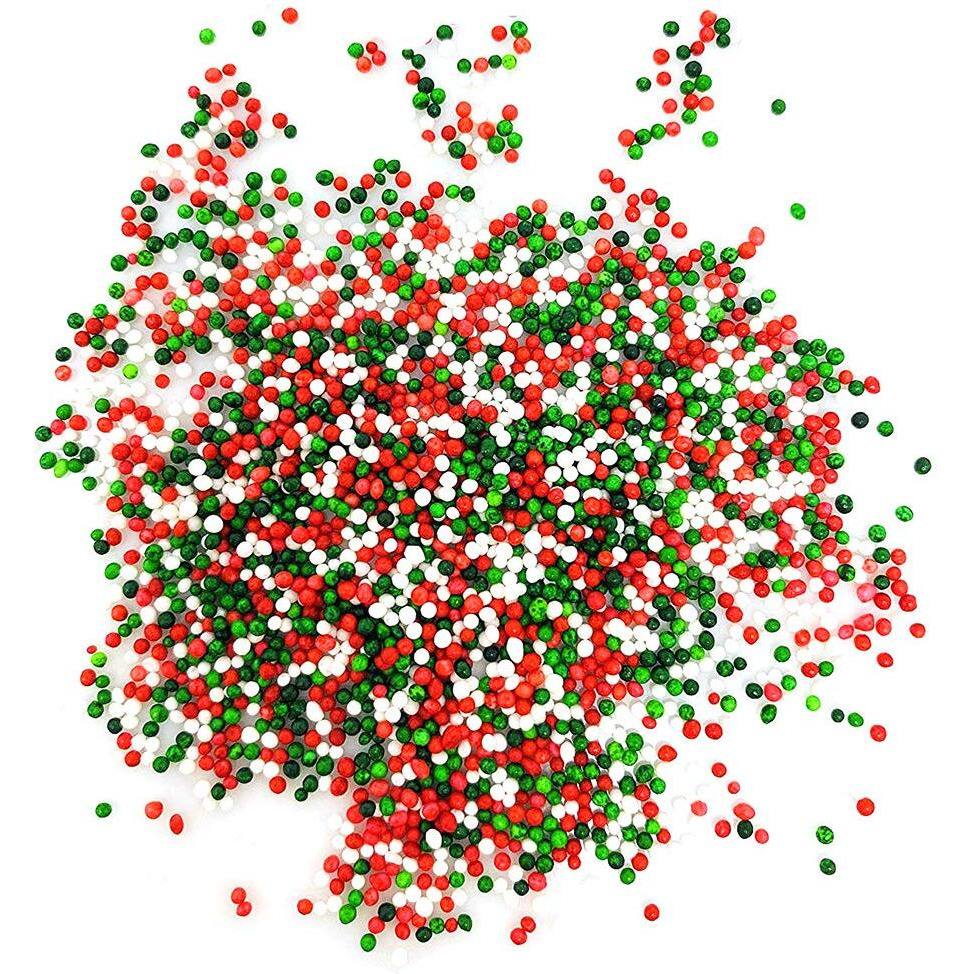 Sweetgourmet Jingle Mix | Red Green White Christmas Nonpareils | 2 Pounds