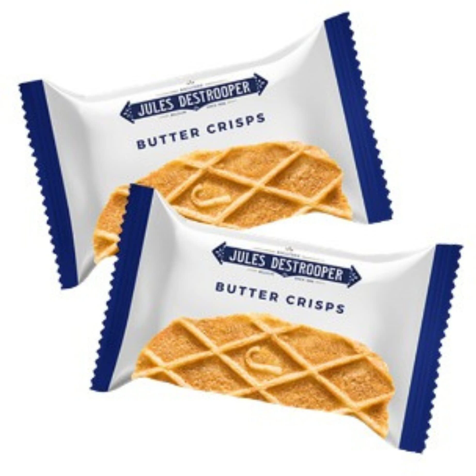 Jules Destrooper Mini Butter Crisp Snack Packs - Crisp, Caramelized Waffle Cookies, Certified Kosher Dairy, Non-Gmo, Authentic Biscuits Made In Belgium, 4 Crisps Per Pack, Box Of 12, On-The-Go Snack