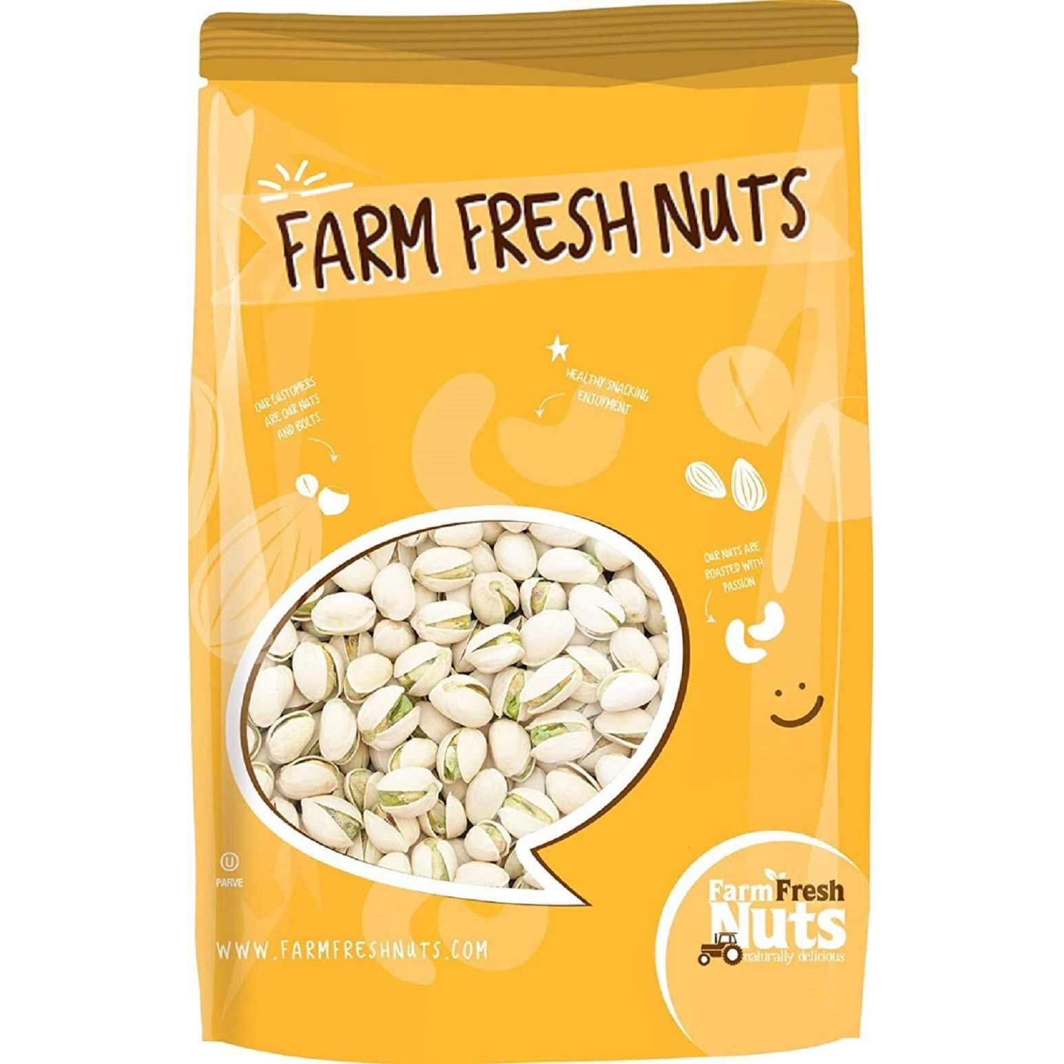 Gourmet Roasted California In Shell Pistachios Salted (24 Oz.) Extra Large - Roasted To Perfection - Super Crunchy & Delicious - Farm Fresh Nuts Brand