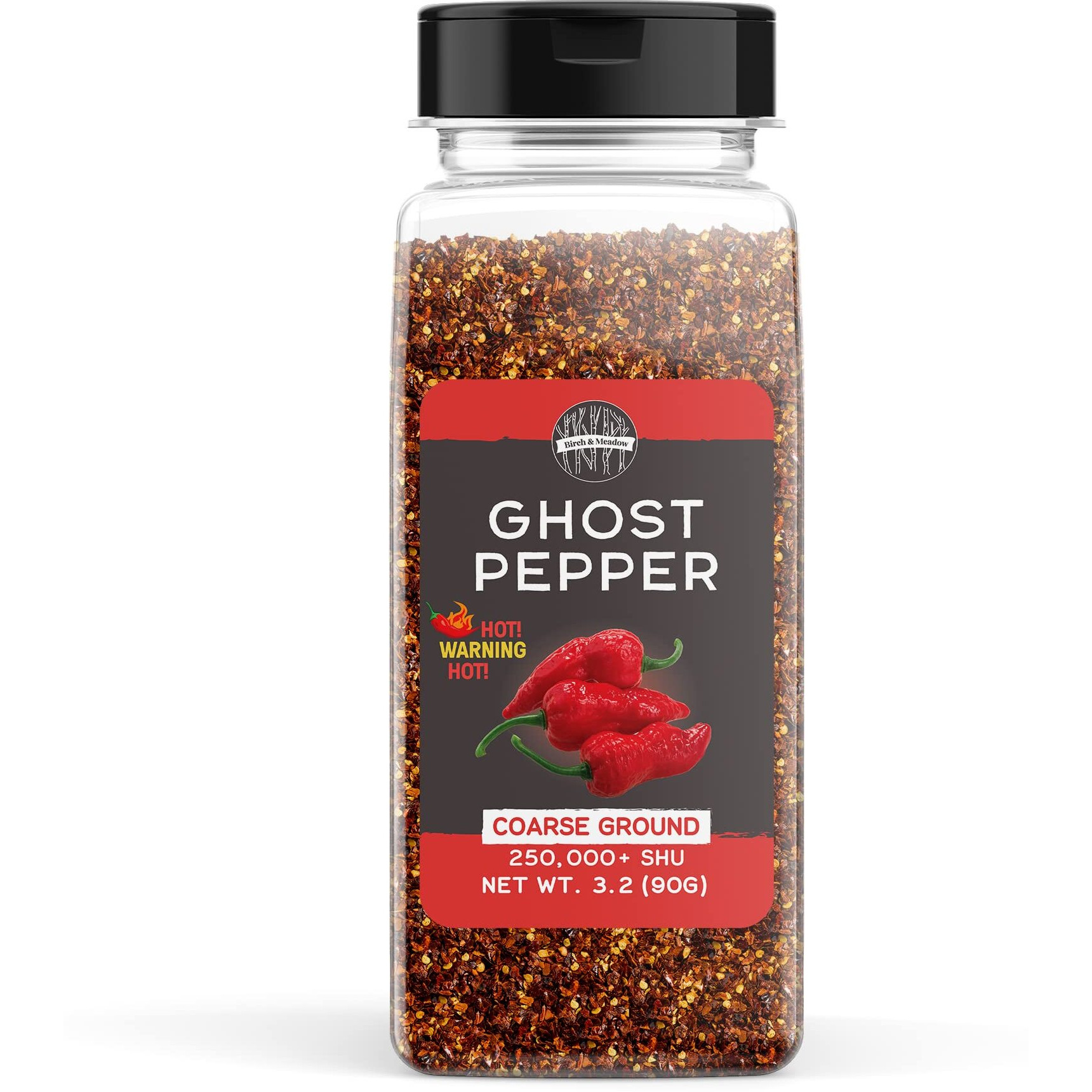 Birch & Meadow, Ghost Pepper Flakes, 250,000+ Shu, Extremely Hot Bhut Jolokia Chile Peppers (3.2 Ounce)