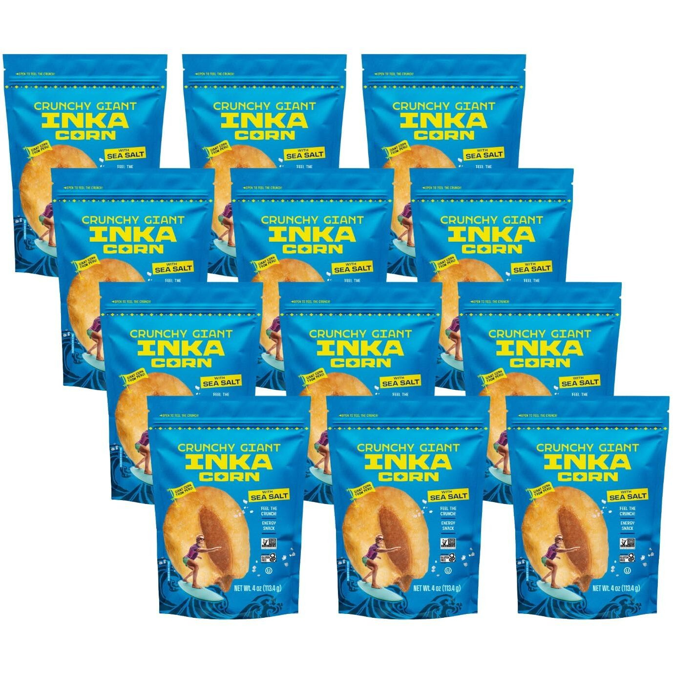 Inka Corn Nuts, Gluten Free Roasted Giant Corn, Original Flavor, 4 Ounce (Pack Of 12)