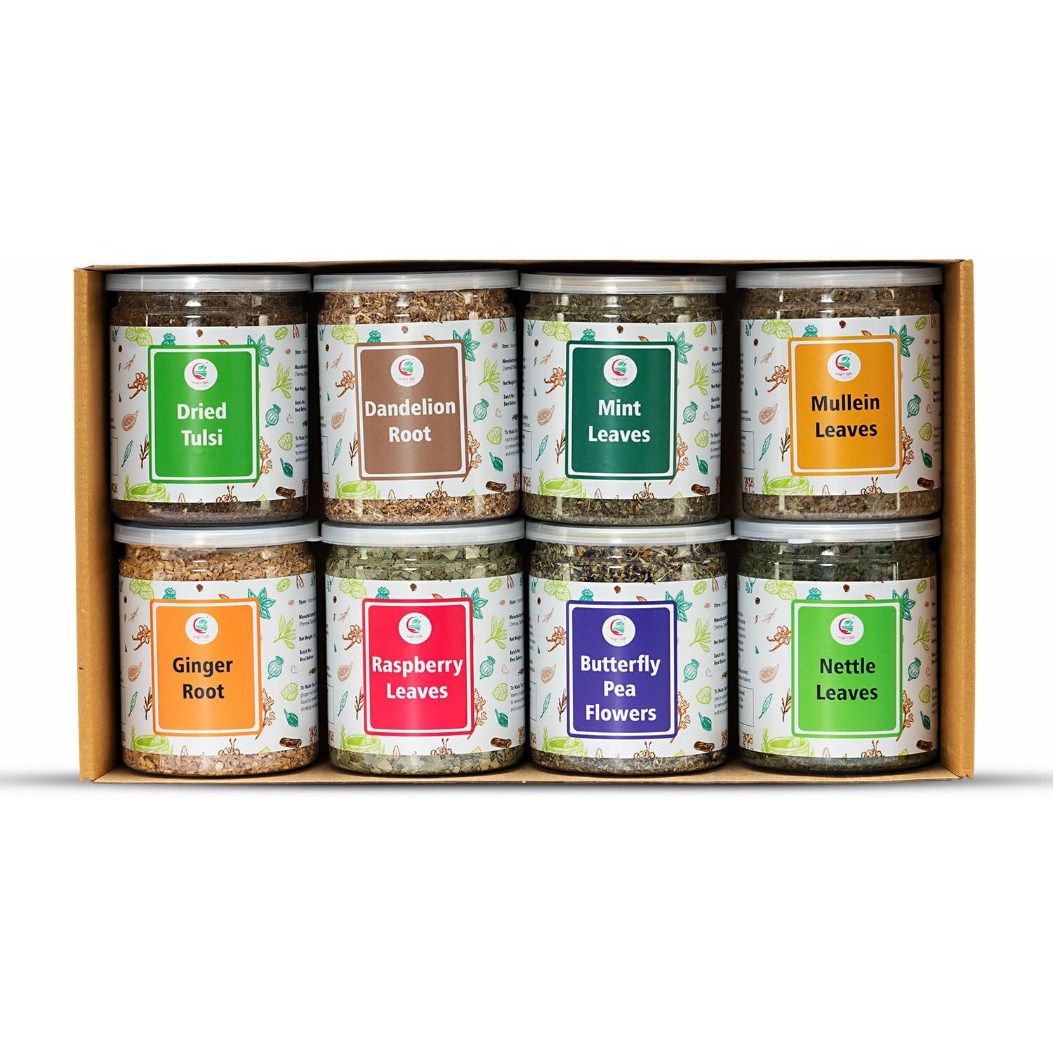 Loose Leaf Tea Set | Upto 450 Servings | Set Of 8 Teas For Wellness And Flavor Enthusiasts | Experience Blissful Infusion & Refreshing Aromatic Teas | 100% Natural Ingredients | By Yogi's Gift