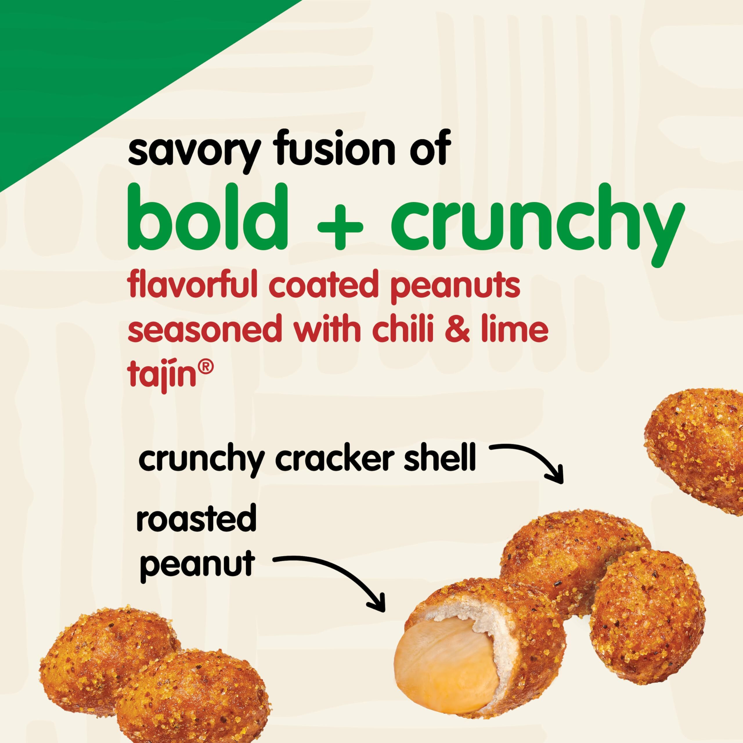 Snak Club Tajin Crunchy Peanuts, Nuts With Chili And Lime Seasoning, Mild, No Artificial Colors Or Flavors, 2.25 Oz Snack Bags, 12 Pack