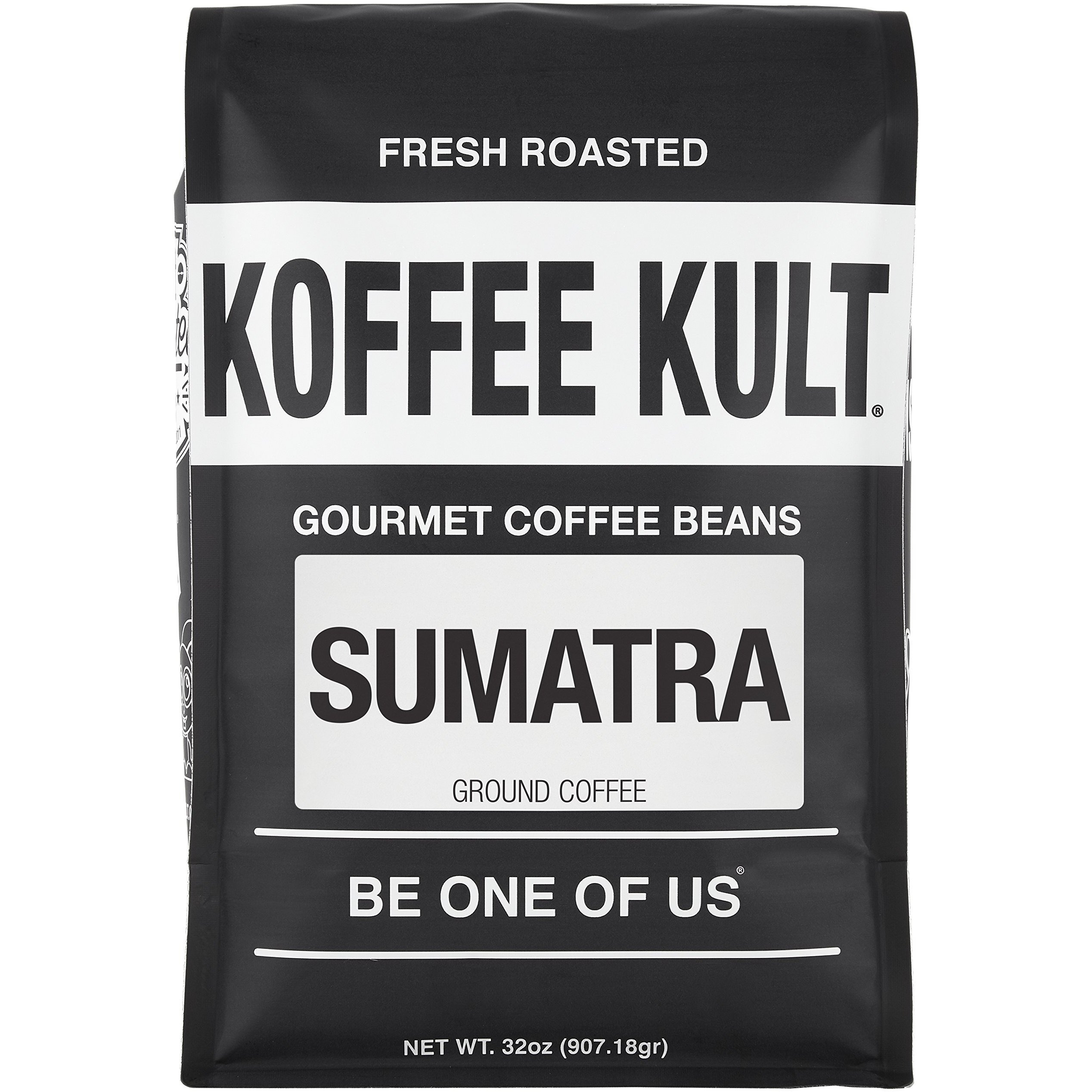 Koffee Kult Sumatra Coffee Ground Dark Roast - Indonesian Fresh Roasted Single Origin (Ground, 32Oz)