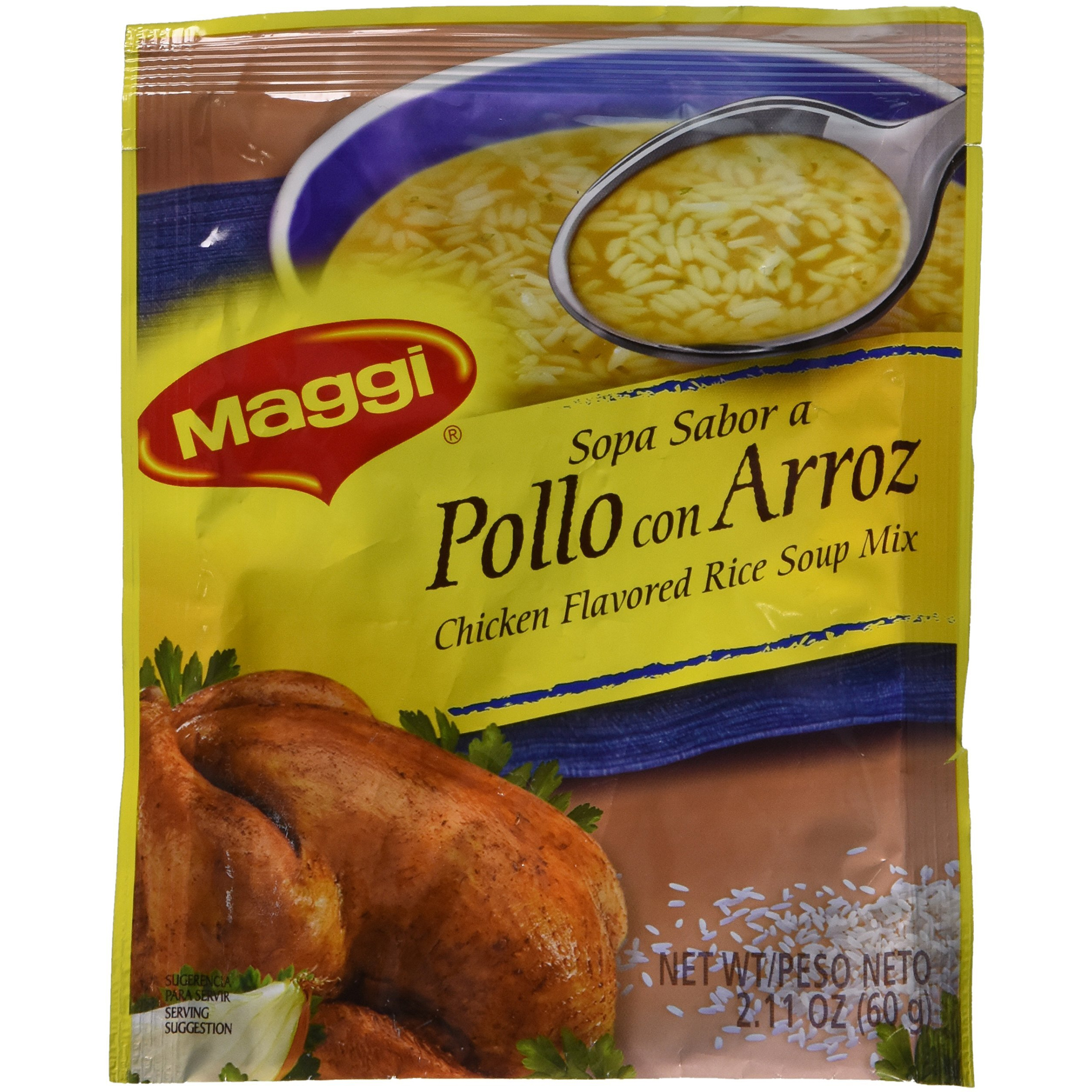 Sopa Maggi Pollo Con Arroz (4 Pack) Chicken Flavored Rice Soup Mix
