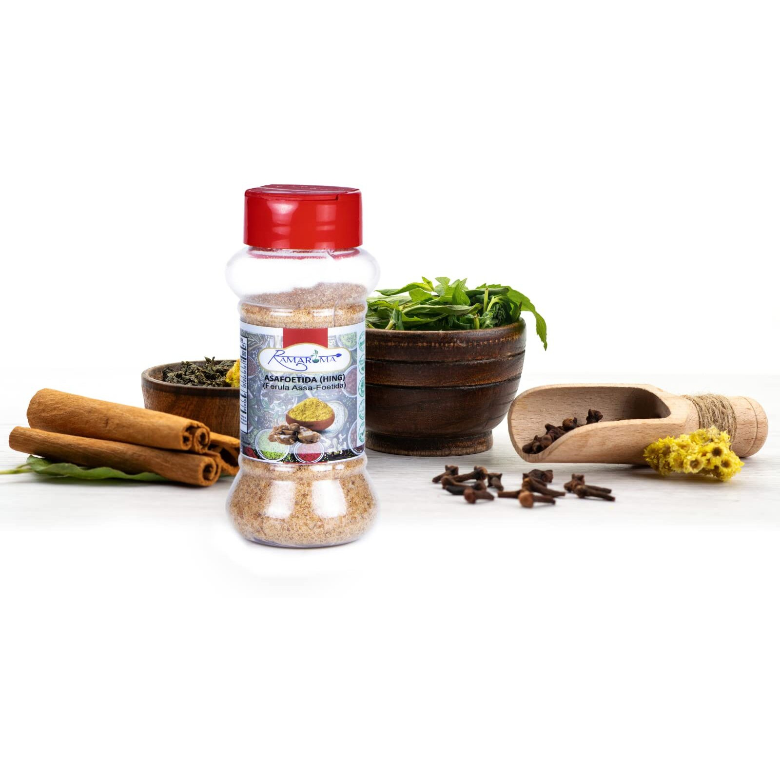 Ramaroma Asafetida (Hing) Ground 3.5Oz (100G) ~ All Natural | Salt Free | Vegan | Non-Gmo | Asafoetida Indian Spice | Best For Onion Garlic Substitute