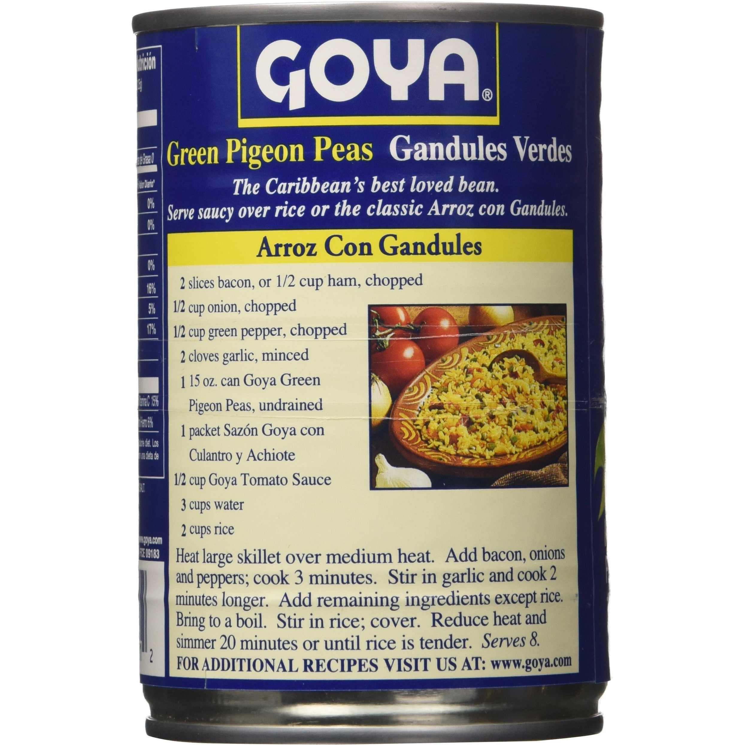 Goya Green Pigeon Peas-15 Ounce, 6 Count