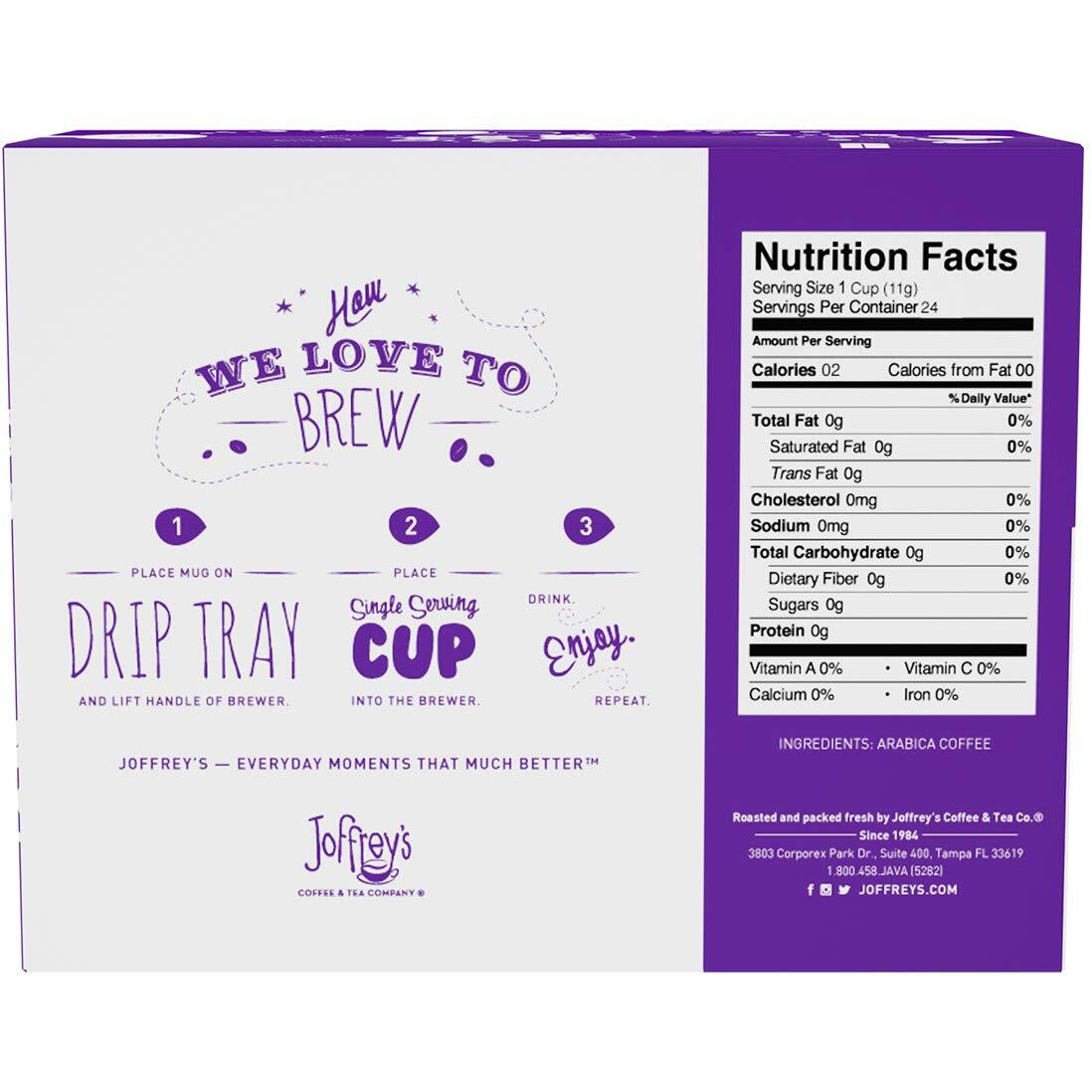 Joffrey's Coffee - Divine Donut Blend, Coffee Blend, Artisan Medium Roast, Arabica Coffee Beans, Well-Balanced Blend, Smooth Flavor & Sweet Finish, Keurig 2.0 Compatible (Single Serve Cup, 24 Count)