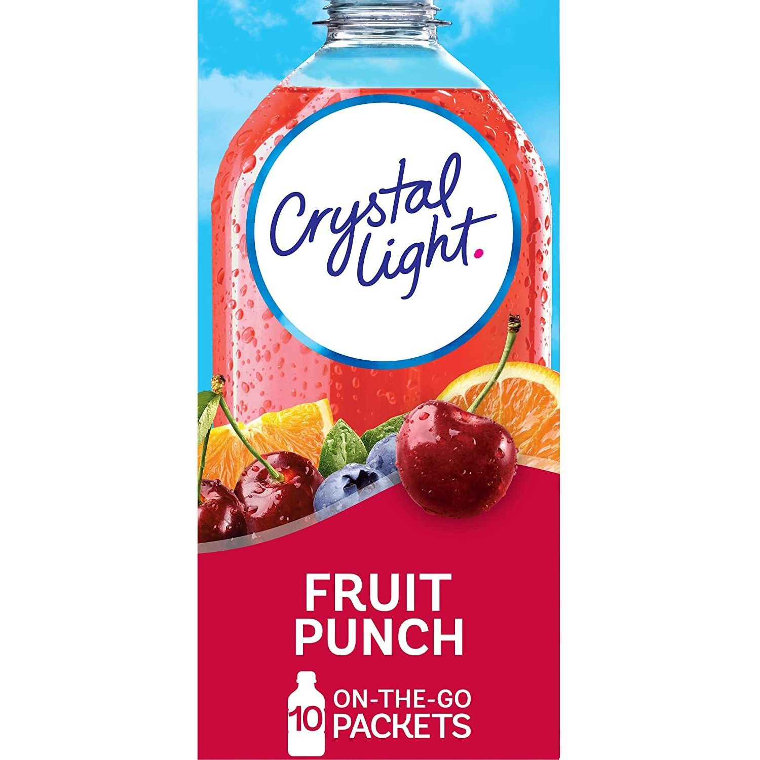 Crystal Light On The Go Fruit Punch Drink Mix, 10-Count Boxes (Pack Of 6)