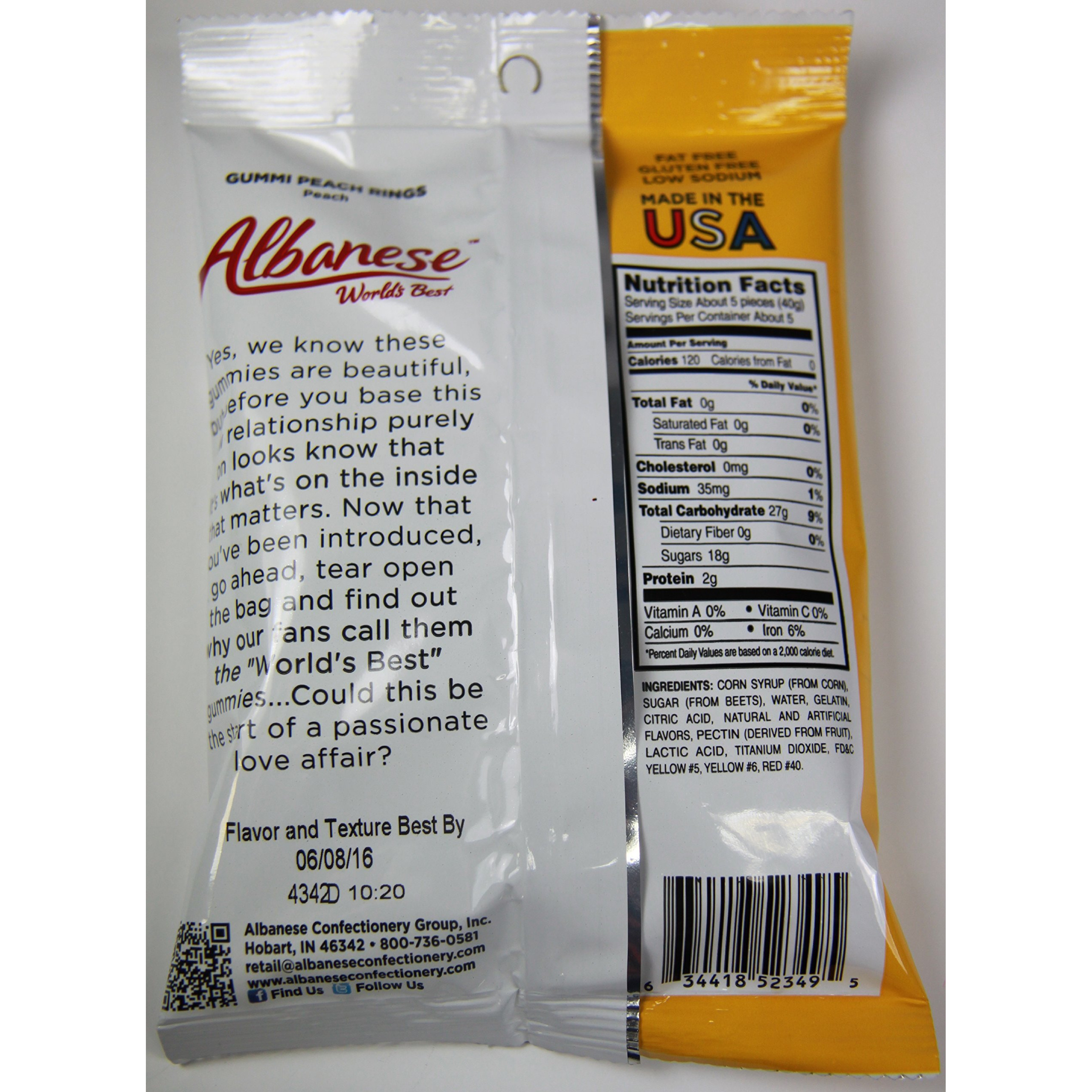 Albanese Gummy Peach Rings, 7 Oz