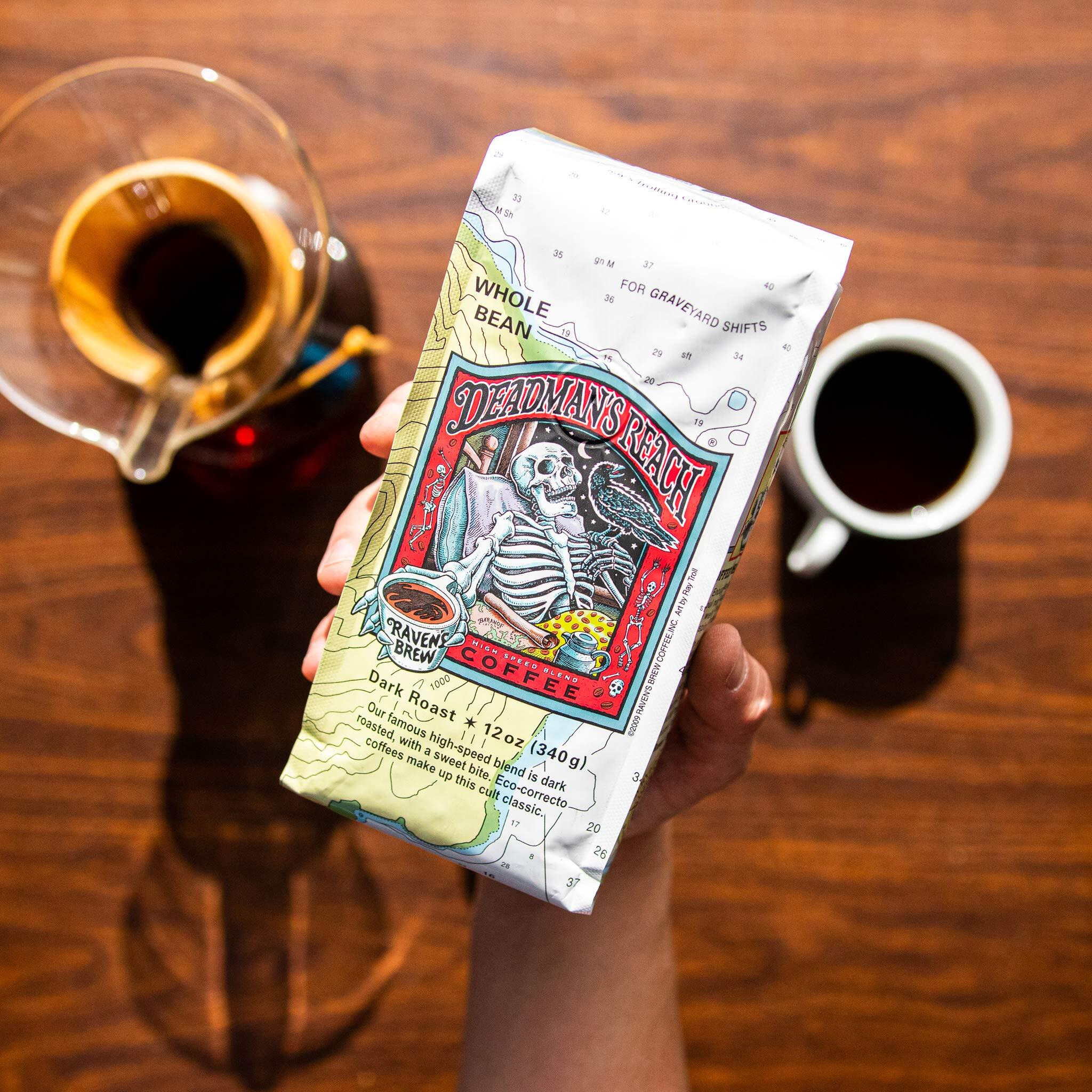 Raven's Brew Ground Coffee Variety Pack - 3 Delicious Flavors - Three Peckered Billy Goat, Deadman's Reach And Double Dead - 12Oz Each