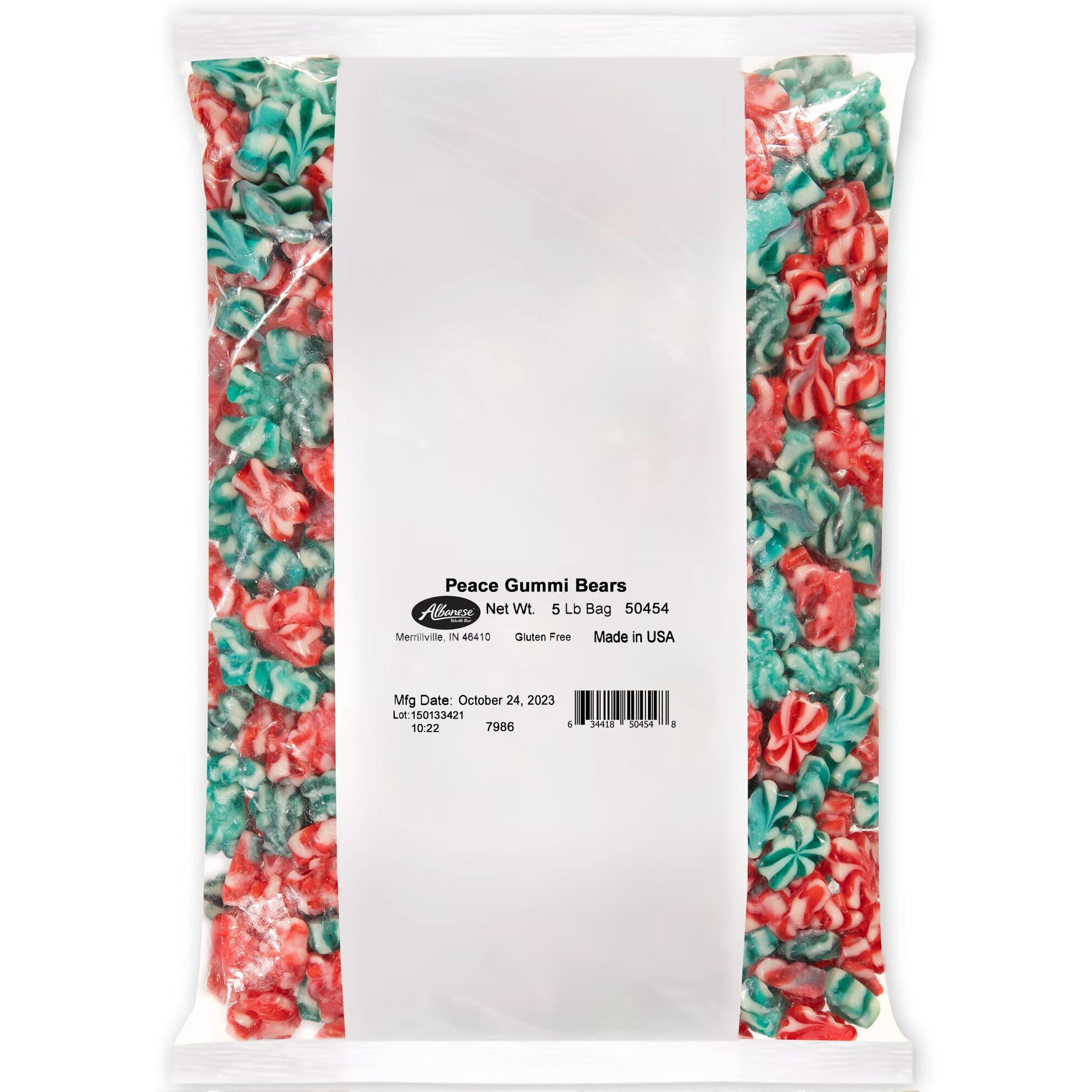 Albanese World's Best Gummies, Peace Gummi Bears, 5Lbs Of Candy