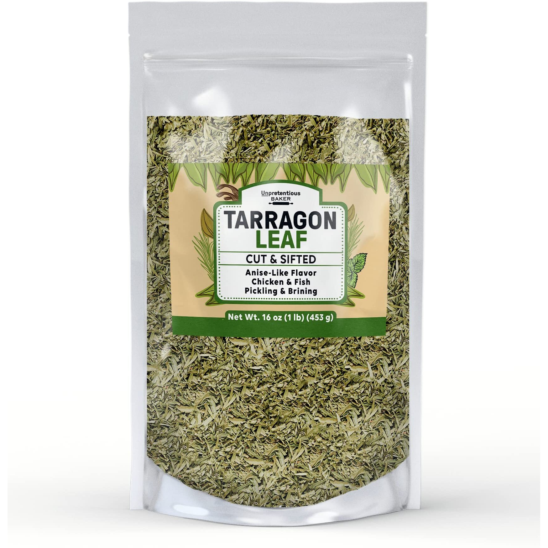 Unpretentious Tarragon Leaf, 1 Lb, Cut & Sifted, Salads & Soups, Pickling & Brining
