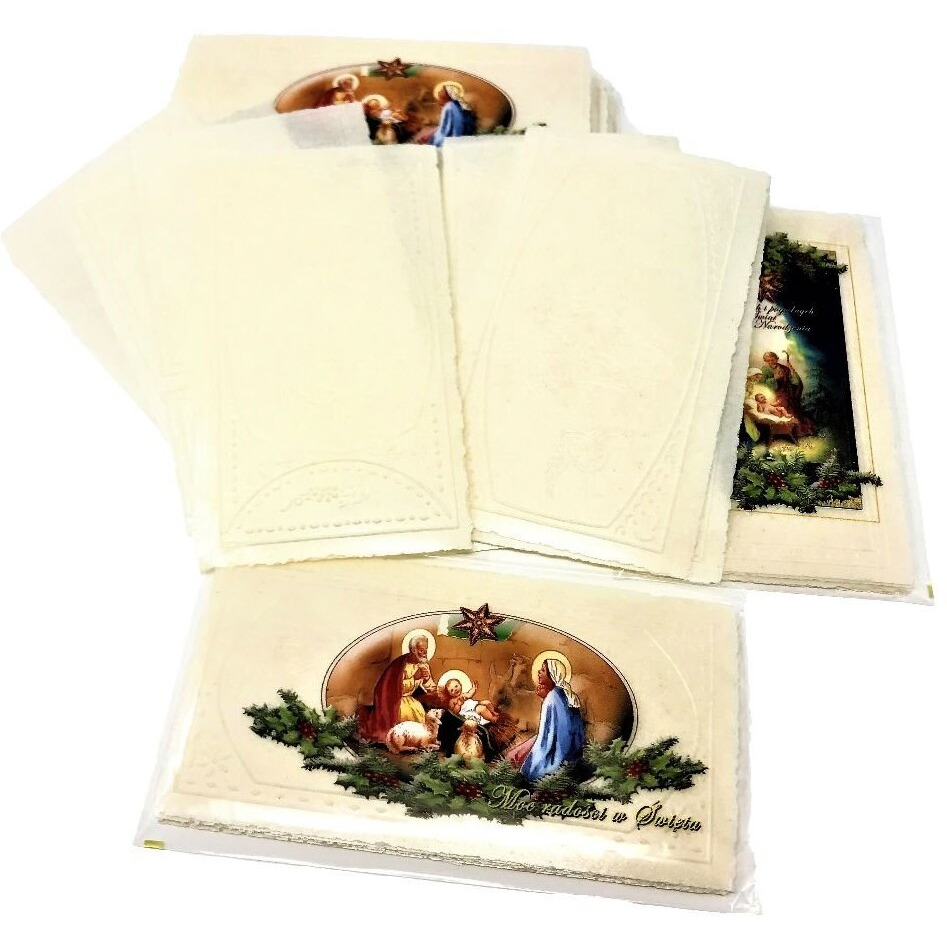 Set Of 20 Polish Christmas Wafers Oplatki (12 Large & 8 Small)