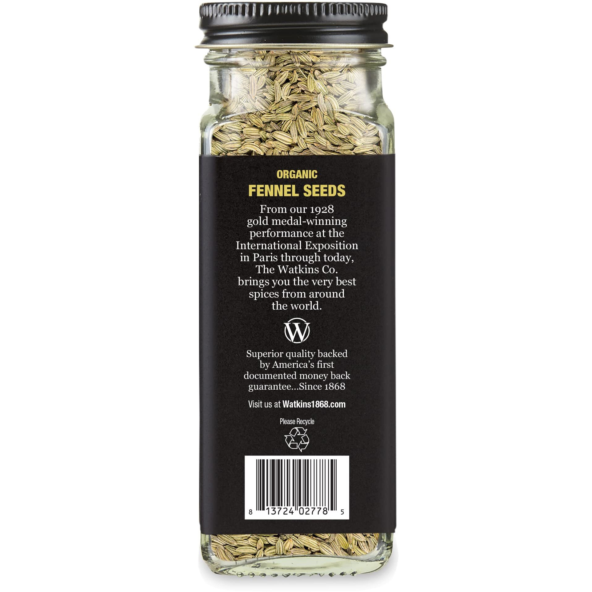 Watkins Organic Fennel Seeds, 1.8 Oz, Pack Of 3