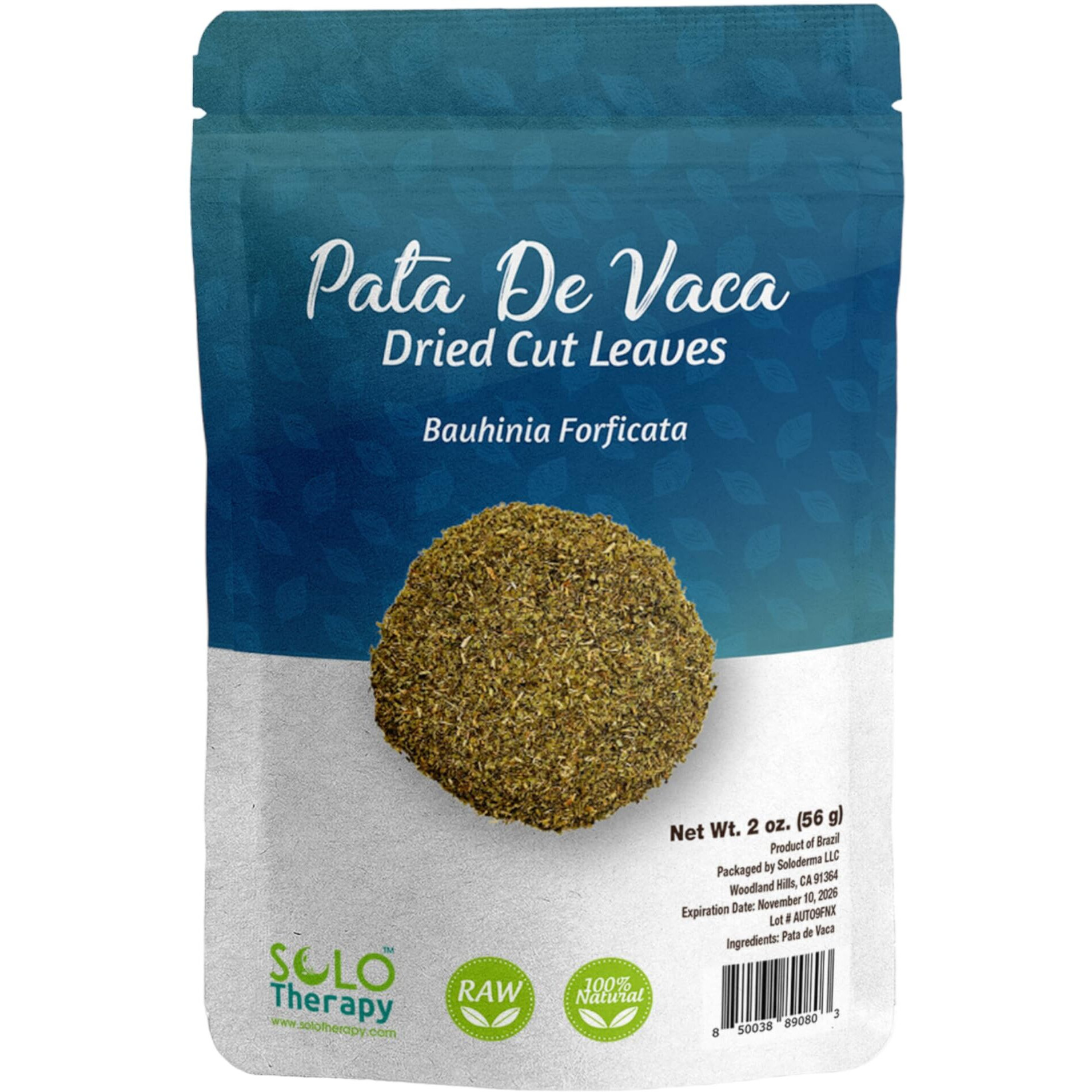 Pata De Vaca Leaves Cut And Sifted - Cow's Foot Leaves 56 Grams - Pata De Vaca Tea - Bauhinia Forficata Resealable Bag - 56 Grams - Premium Quality (Pata De Vaca)