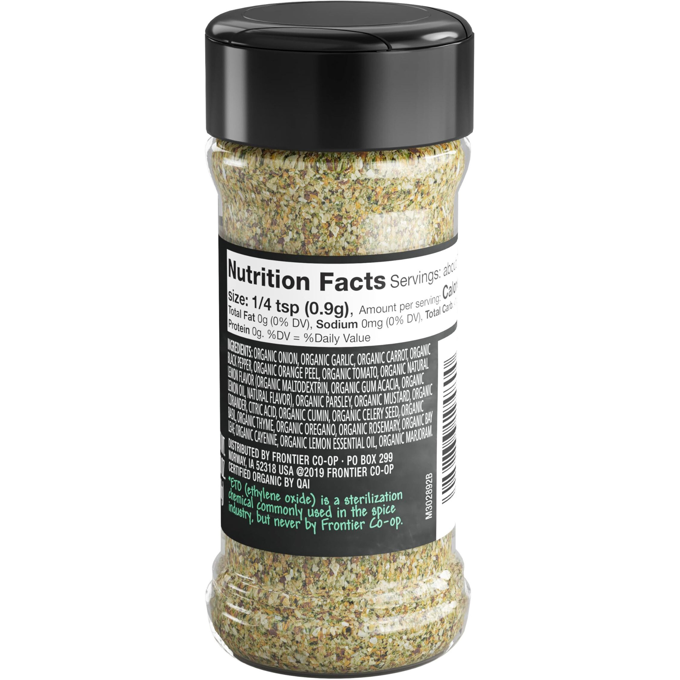Frontier Salt Free Organic Seasoning, All Purpose, 2.5 Ounce