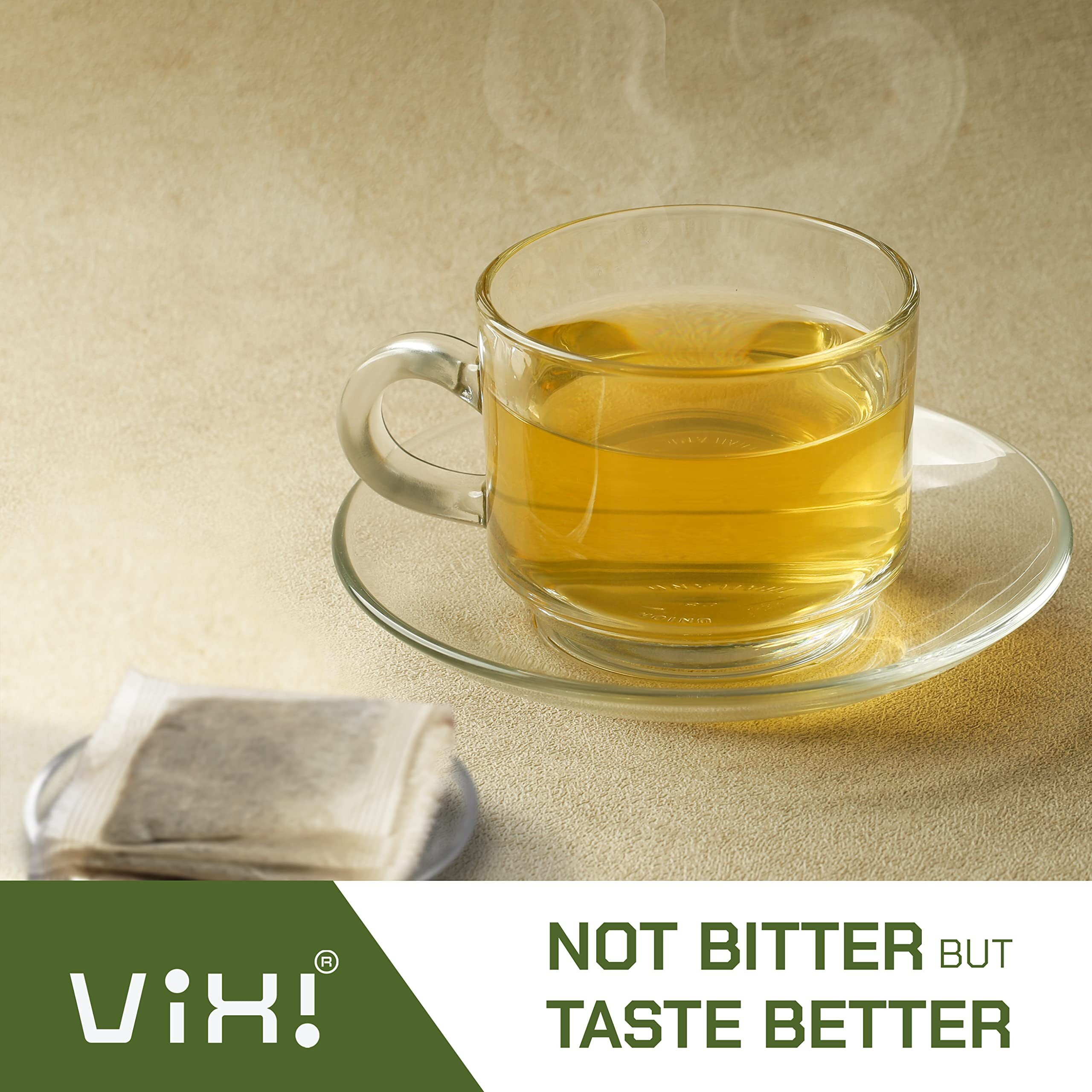 Vixi Green Tea Bags, 150 Counts, Vietnam's Mountain Tea, Antioxidant, Caffeinated, Tagless, Balanced Taste, 100% Natural From Ancient Tea Tree, Perfect For Hot And Cold Brew