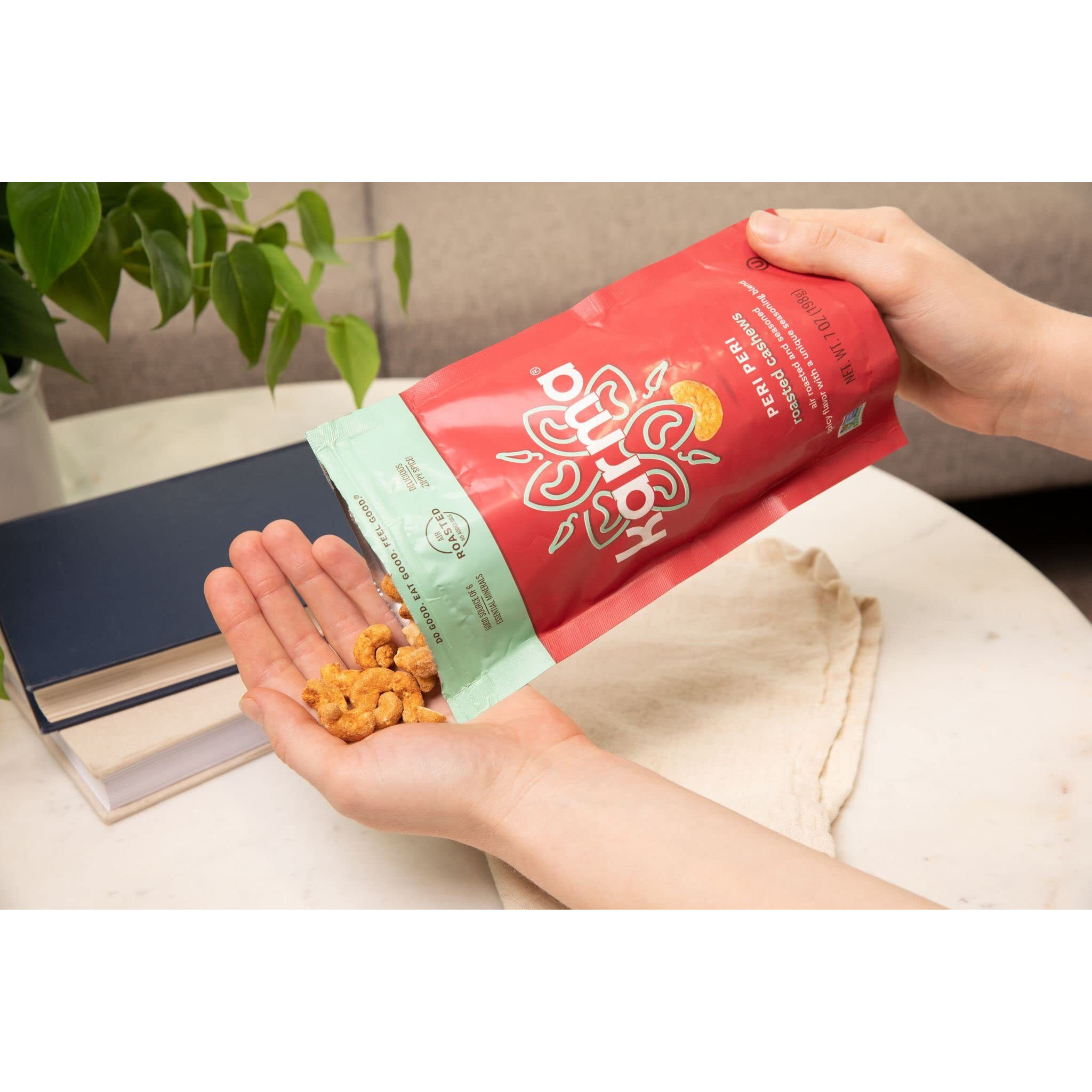 Peri Peri Air Roasted Whole Cashews By Karma Nuts, Savory, Spicy, Peanut-Free Facility, Kosher, Everyday Nut Snack, 7Oz Resealable Bag - 6 Pack