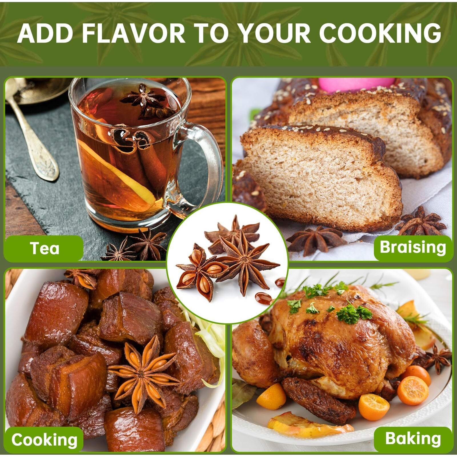 Kah's Journey Star Anise - Star Anise Whole 8 Oz, Chinese Star Anise Pods For Cooking, Baking, Or Brewing Tea, Dried Star Anise Spice