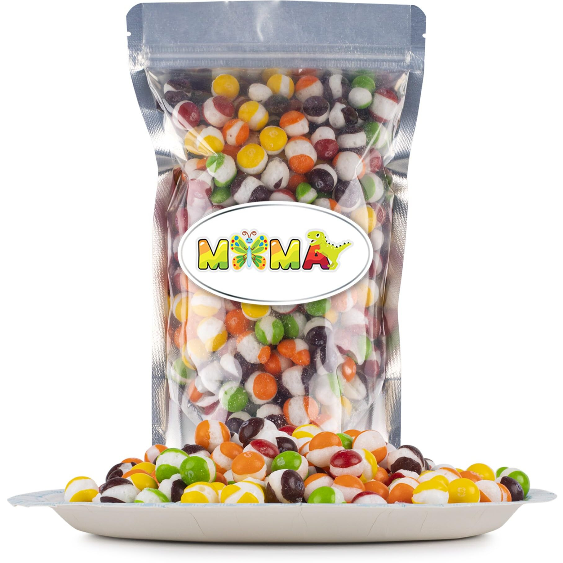 Mima Flavorful Freeze Dried Skittles - (6Oz) Assorted Original Fruit Halloween Candy For Snacking And Sharing - Resealable Bag Of Freeze Dried Rainbow Skittles