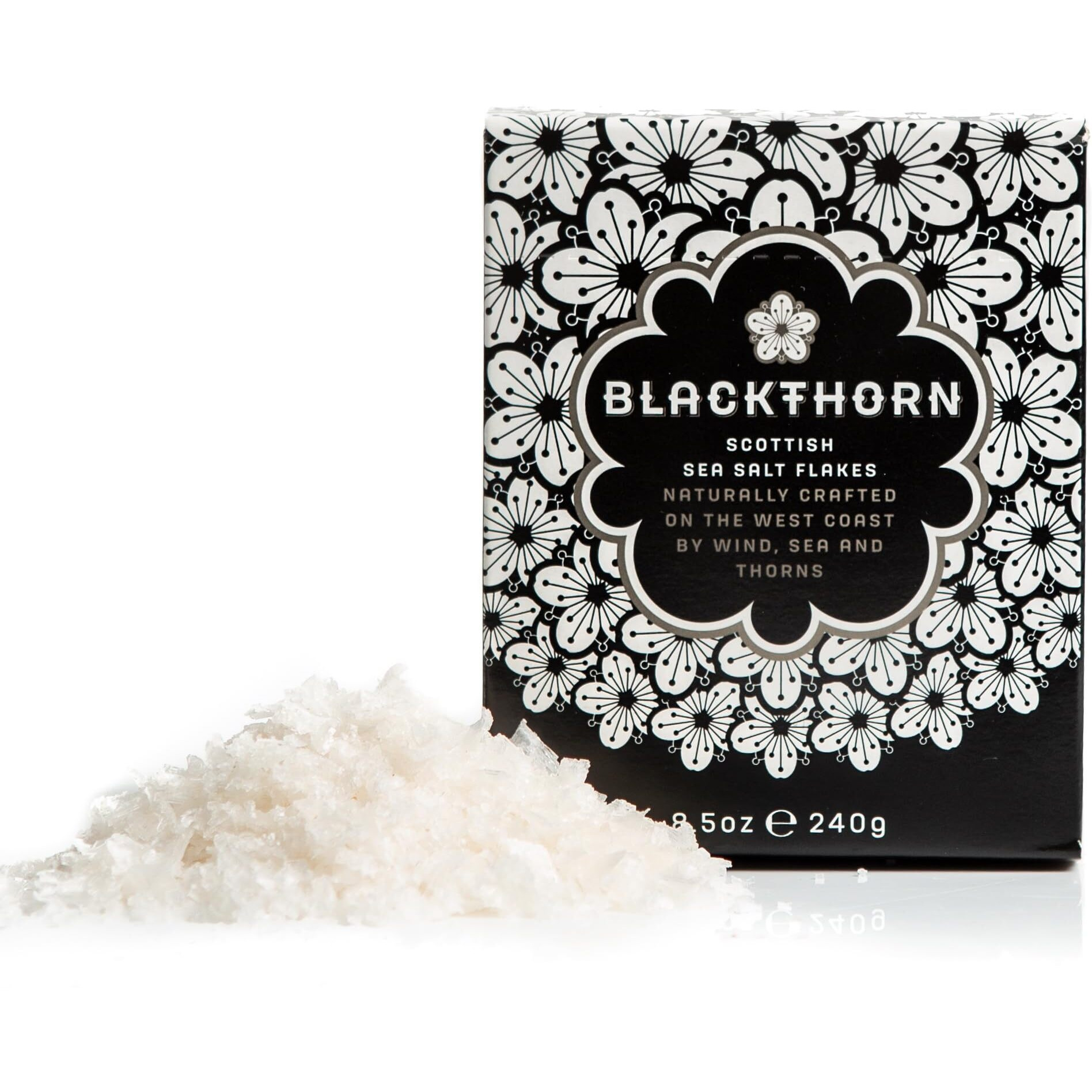 Blackthorn Scottish Gourmet Sea Salt Flakes - Natural And Unrefined - Sustainable Production - Mineral Rich Vegan - 8.5 Ounce (240G)