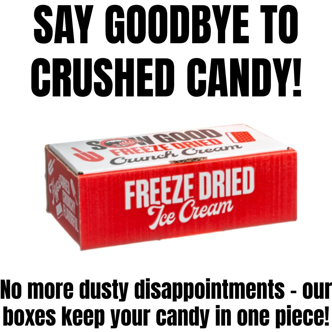 Sow Good Freeze Dried Ice Cream Candy Berry Crunch Ice Cream Bar 2 Pack. Perfect For Snacking, Parties & Astronauts