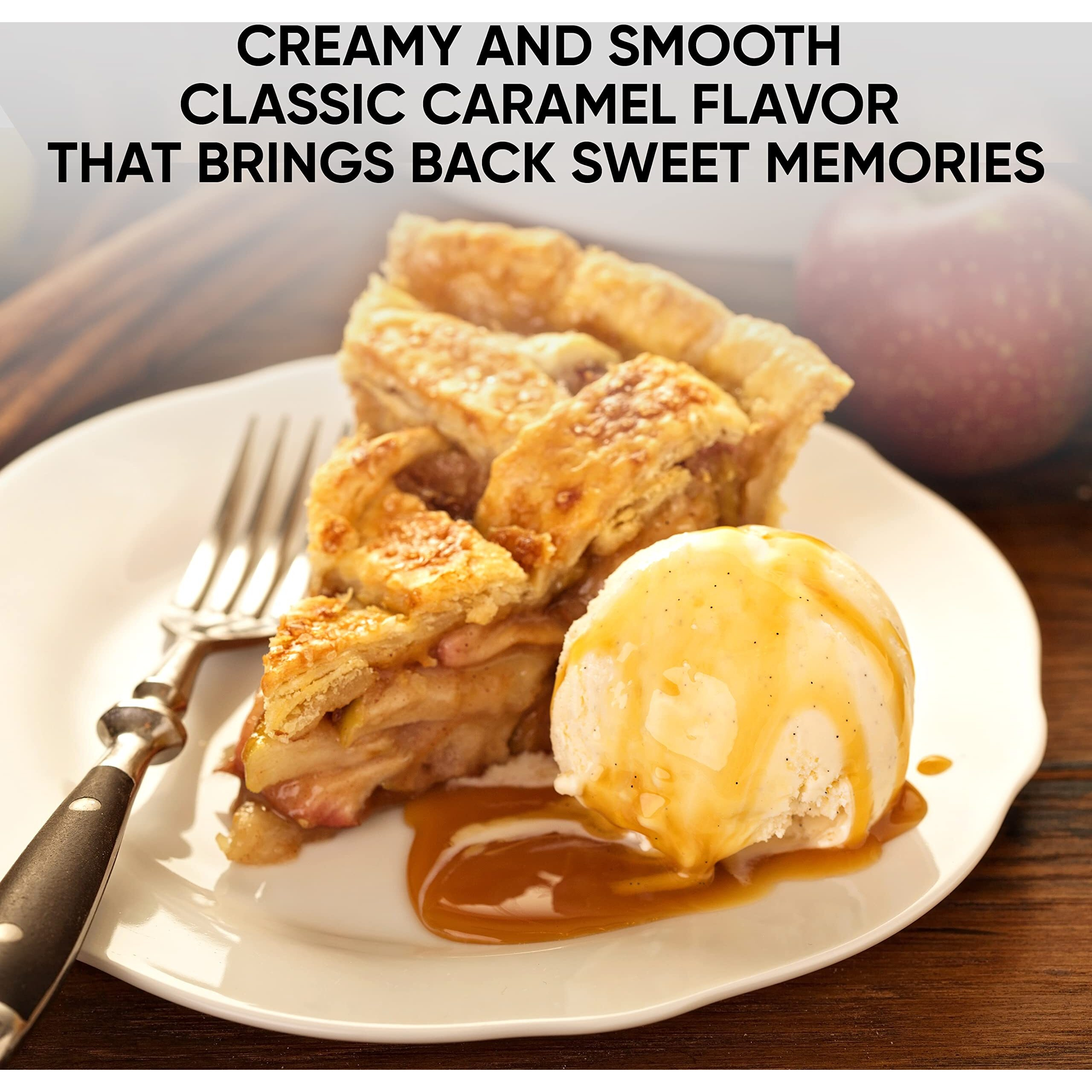 King's Cupboard Cream Caramel Sauce - The Perfect Sauce For Ice Cream, Fruit Dip, Topping Desserts, Caramel Drizzle For Coffee - Gluten-Free, Kosher, All Natural Ingredients, 10.4 Oz