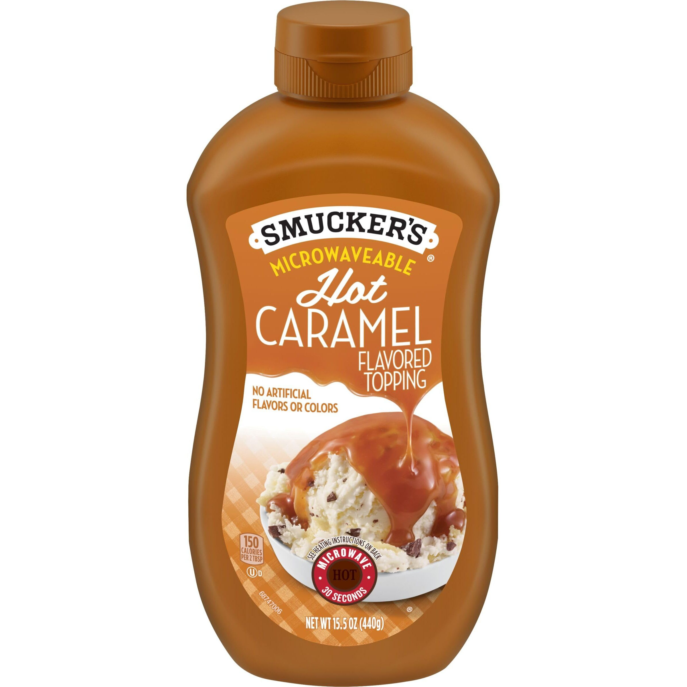 Smucker's Hot Caramel Flavored Topping, 15.5 Ounces (Pack Of 6), Microwavable Squeeze Bottle