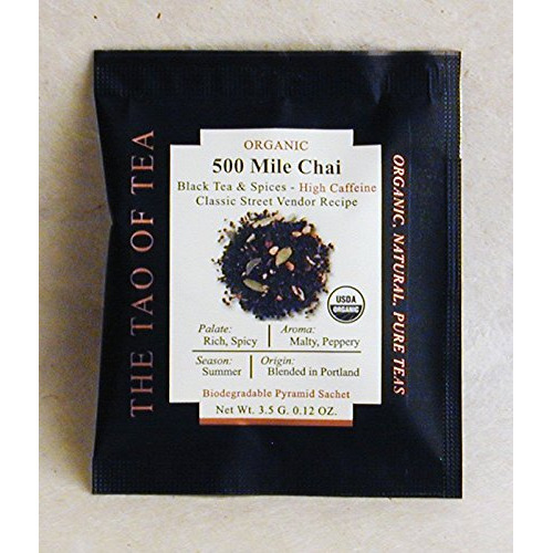 The Tao Of Tea 500 Mile Chai Box Pyramid Sachets, 1.85 Ounce