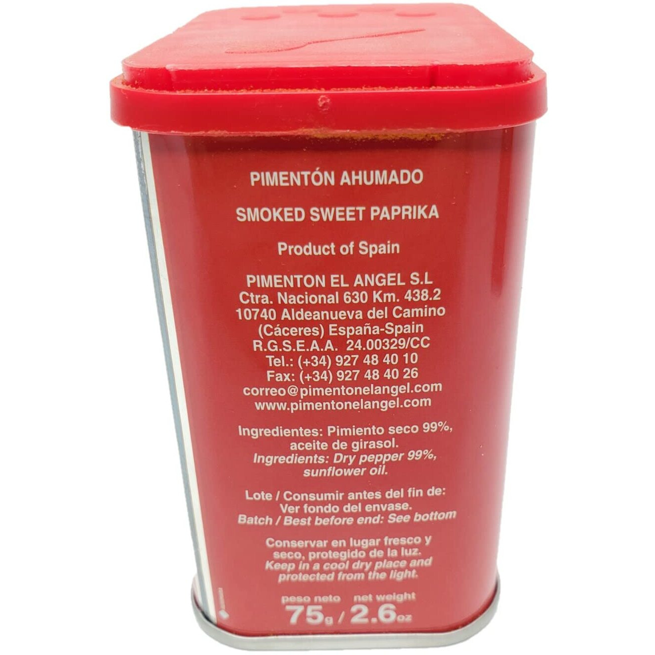Spanish Smoked Sweet Paprika. (2 Tins) El Angel Brand Since 1880.