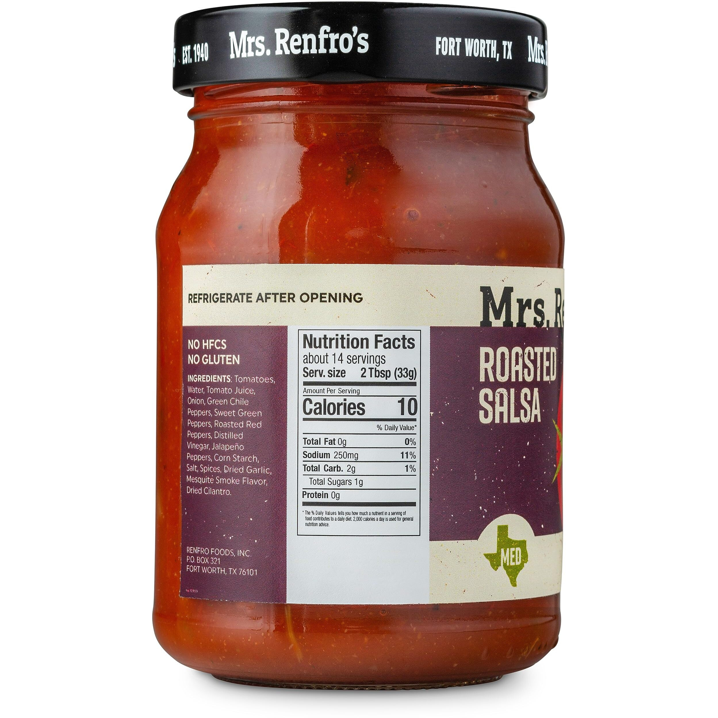 Mrs. Renfros Roasted Salsa - Gluten Free (16-Oz. Jars, 2-Pack)