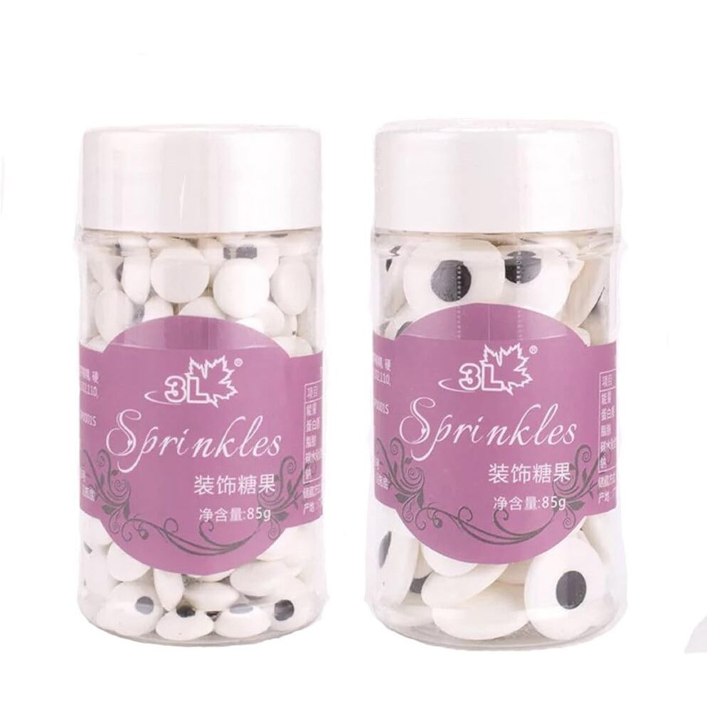 2 Bottles Candy Eyes Eyeballs Cake Cupcake Toppers Edible Eyes For Decorating, Two Size Mixed - Halloween, Christmas, Easter, And Edible Art Project Candy Decorations